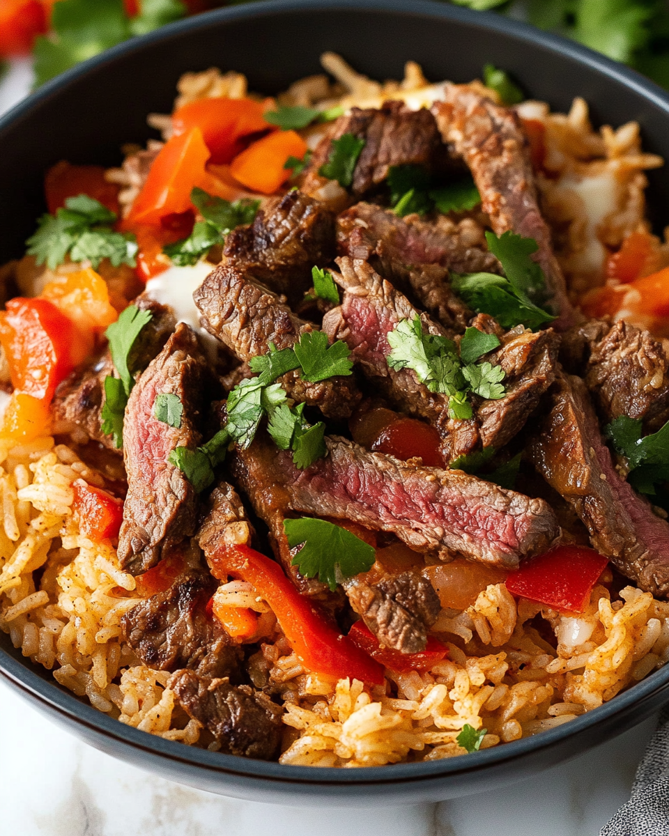 Steak Queso Rice