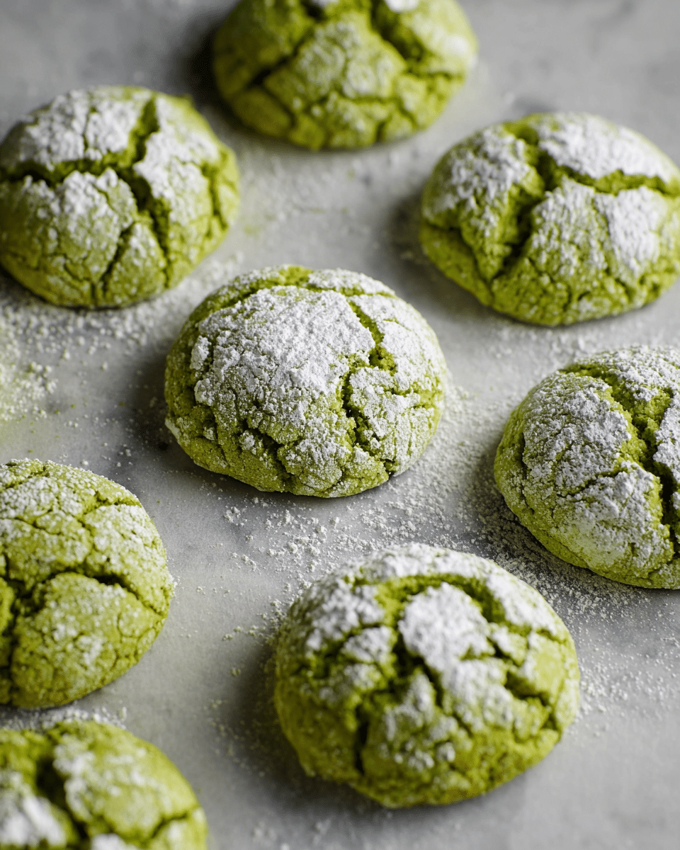 Matcha Crinkle Cookies
