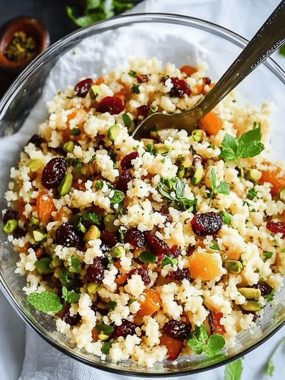 Couscous with Pistachios, Apricots and Cranberries Bliss 5 CousCous with Pistachios, Apricots and Cranberries