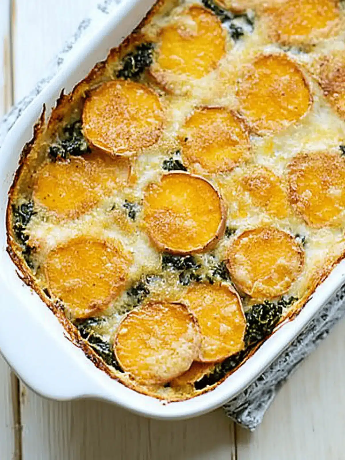 Sweet Potato & Kale Gratin