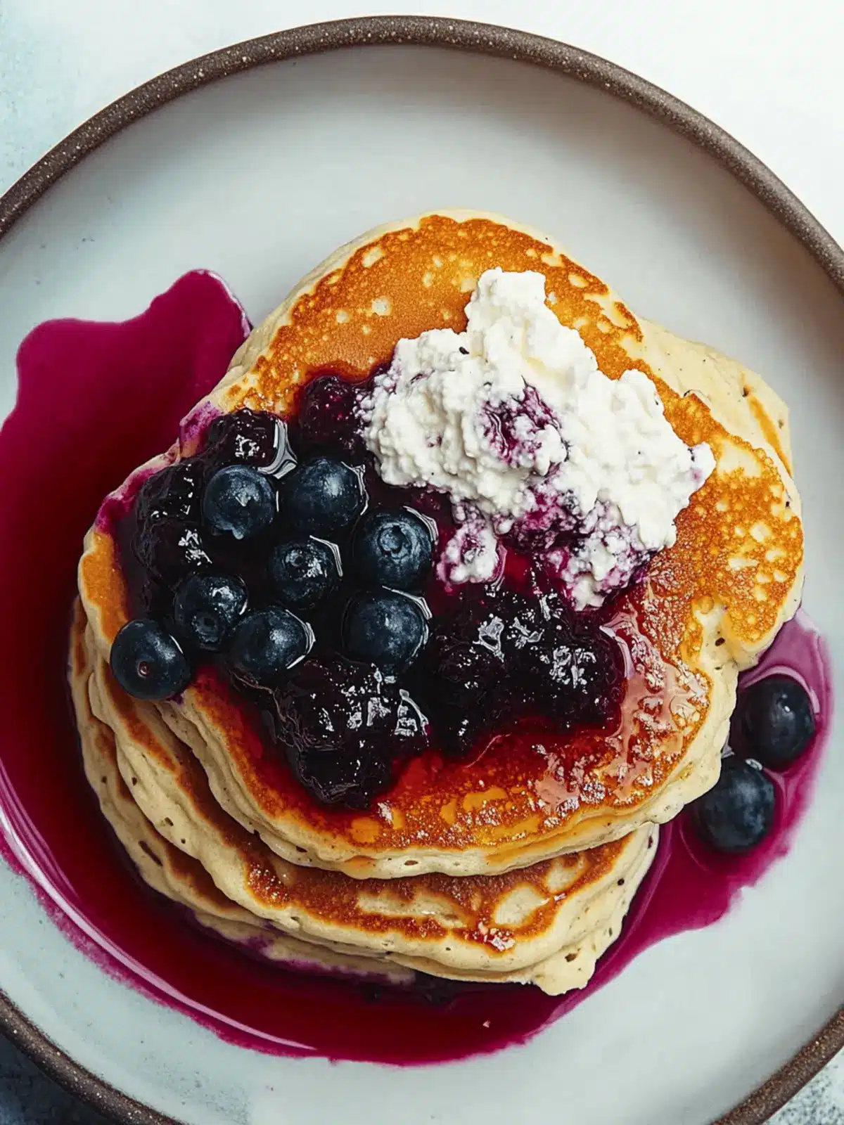 Ricotta Pancakes With Blueberry Compote