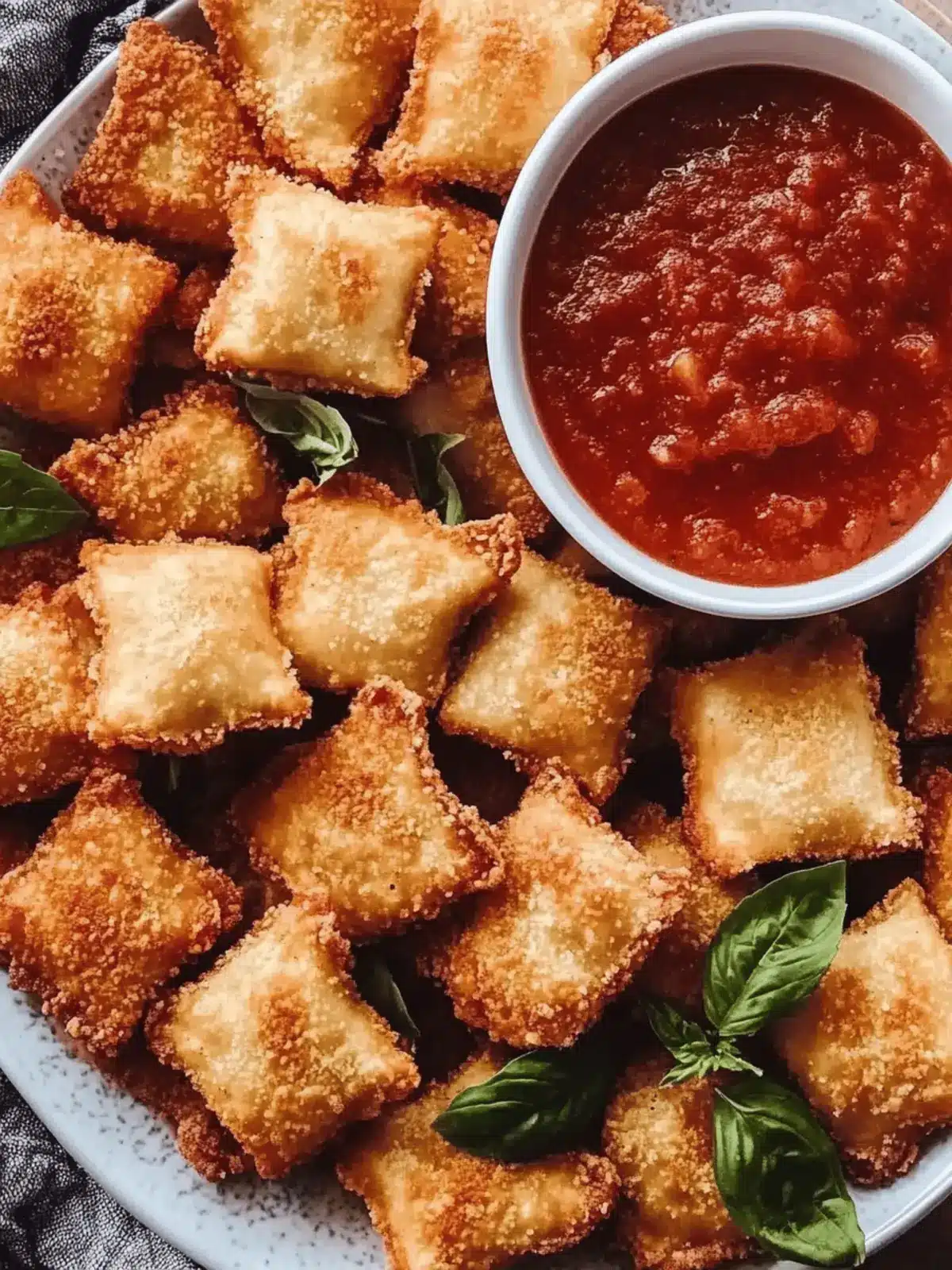Fried Ravioli With Marinara Dipping Sauce