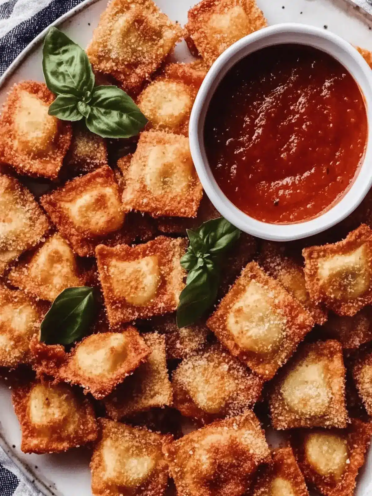 Fried Ravioli With Marinara Dipping Sauce