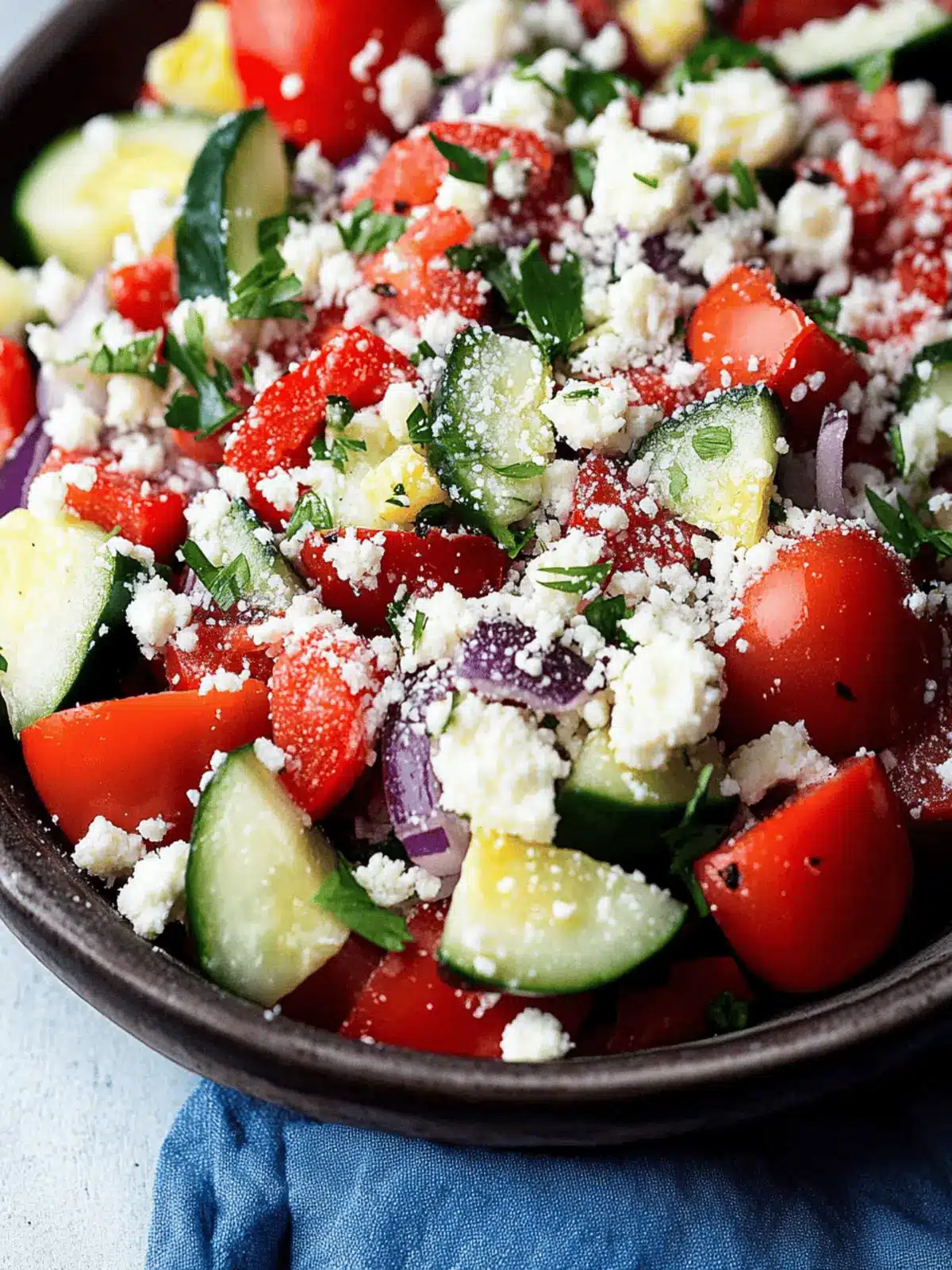Shopska Salad (Bulgarian Roast Pepper and Tomato Salad)
