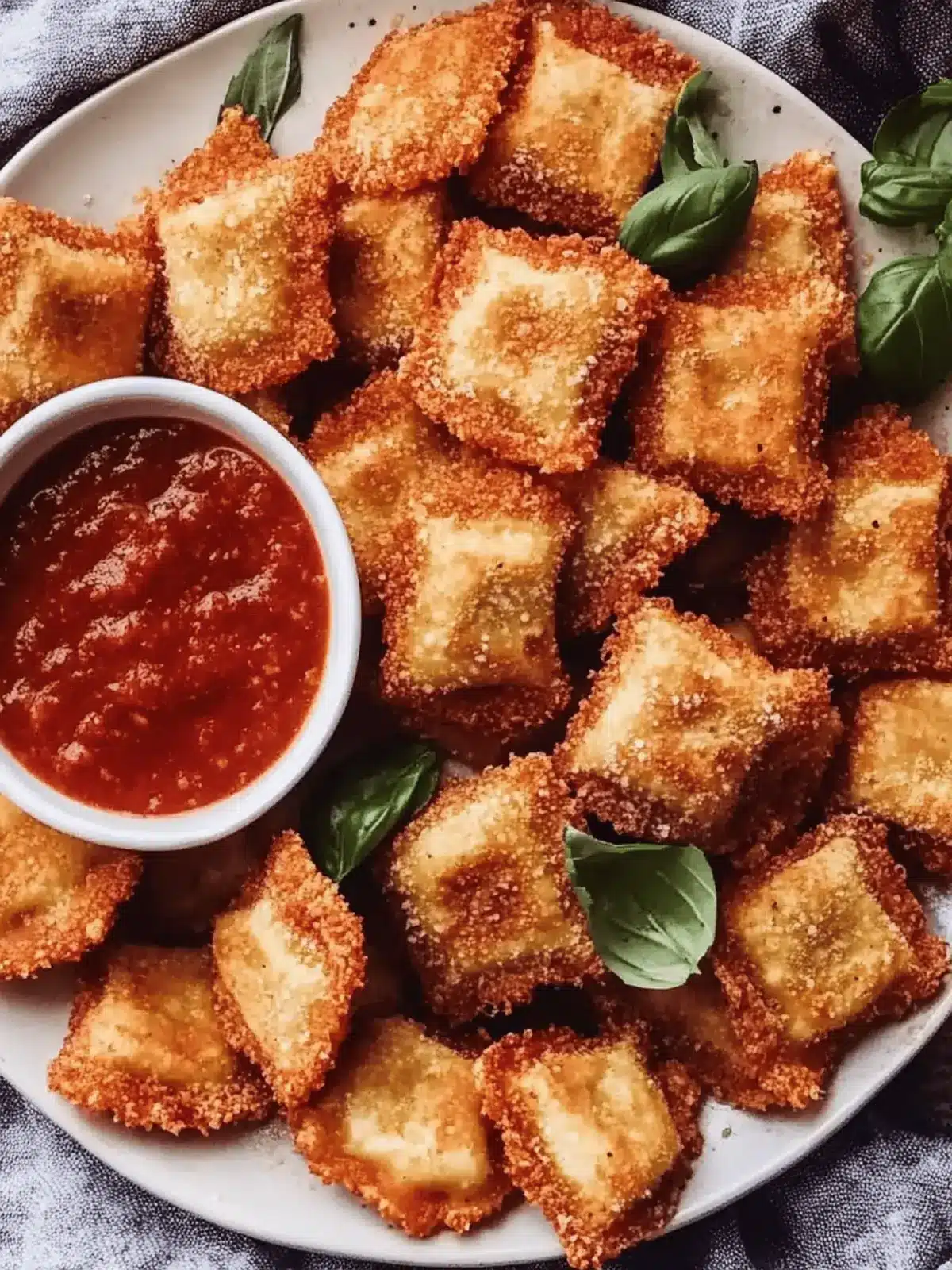 Fried Ravioli With Marinara Dipping Sauce