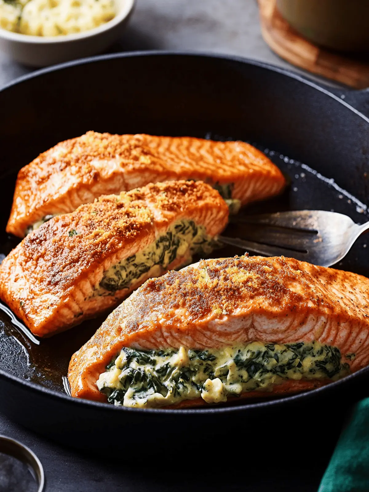Creamy Spinach Stuffed Salmon for a Flavor-Packed Dinner 3 Creamy Spinach Stuffed Salmon