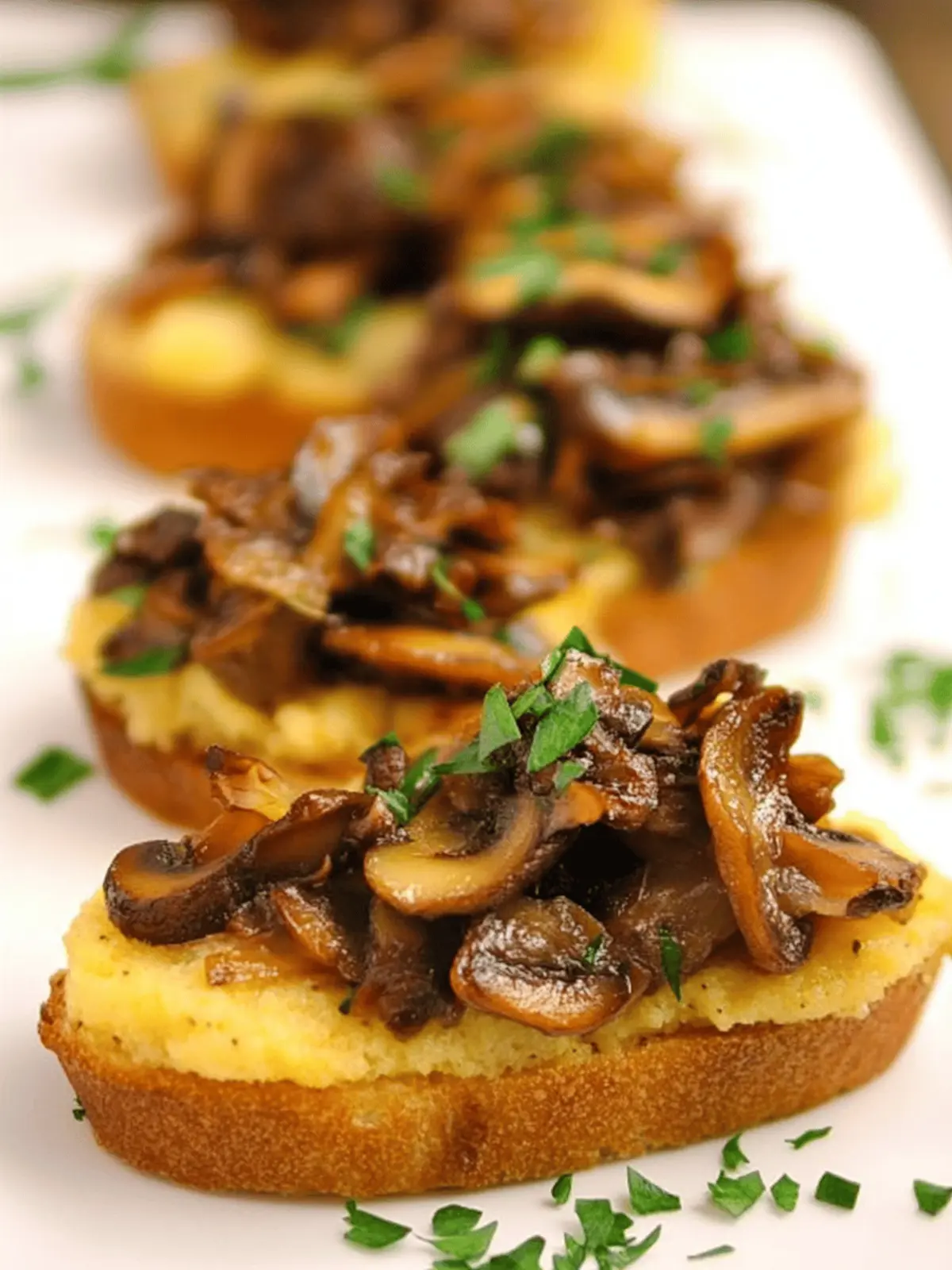 Polenta Crostini with Caramelized Mushroom Cicchetti Bliss 5 Polenta Crostini with Caramelized Mushroom Cicchetti