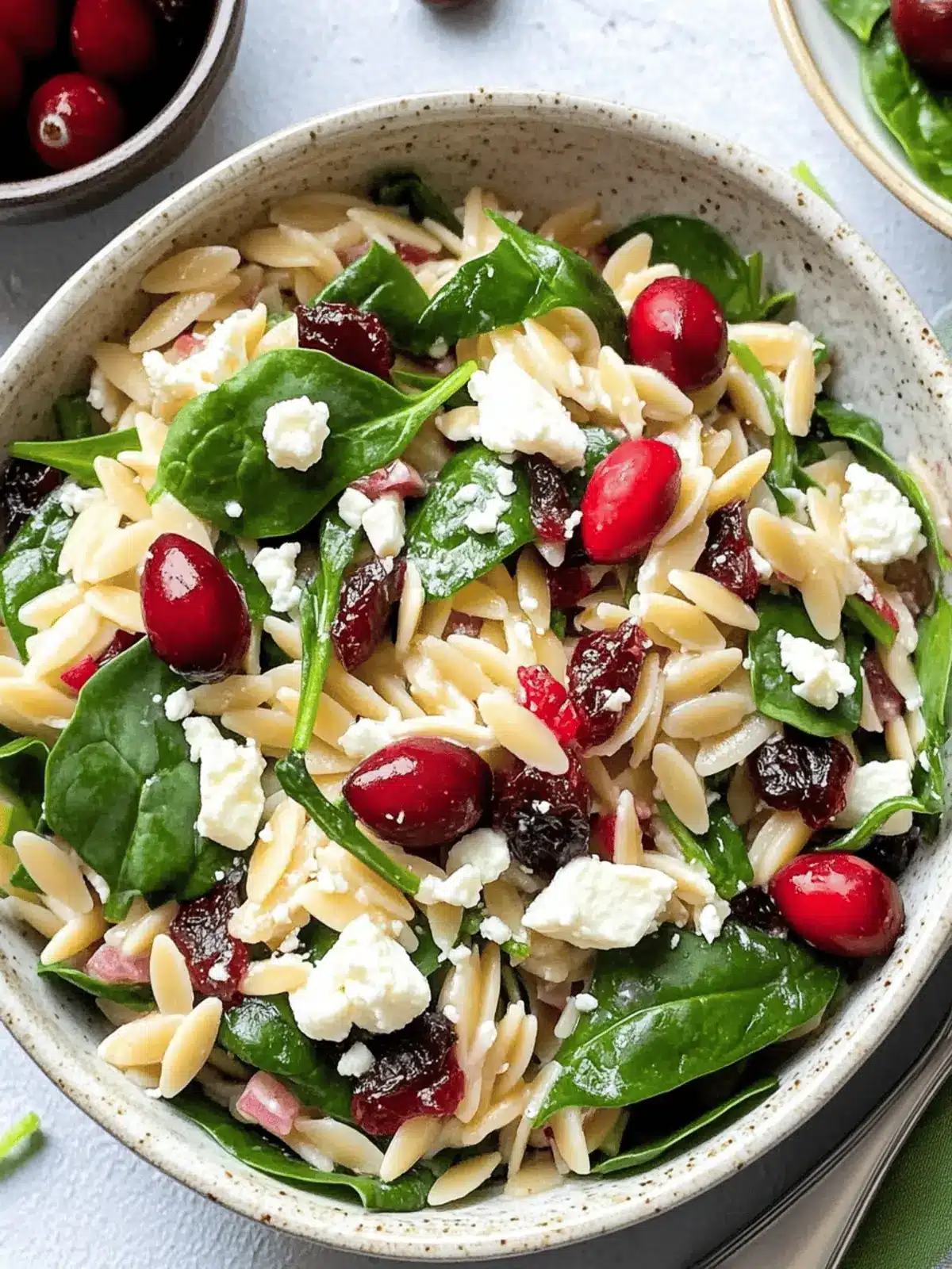 Cranberry Orzo Salad with Spinach and Feta for Fresh Flavor 3 Cranberry Orzo Salad with Spinach and Feta Cheese