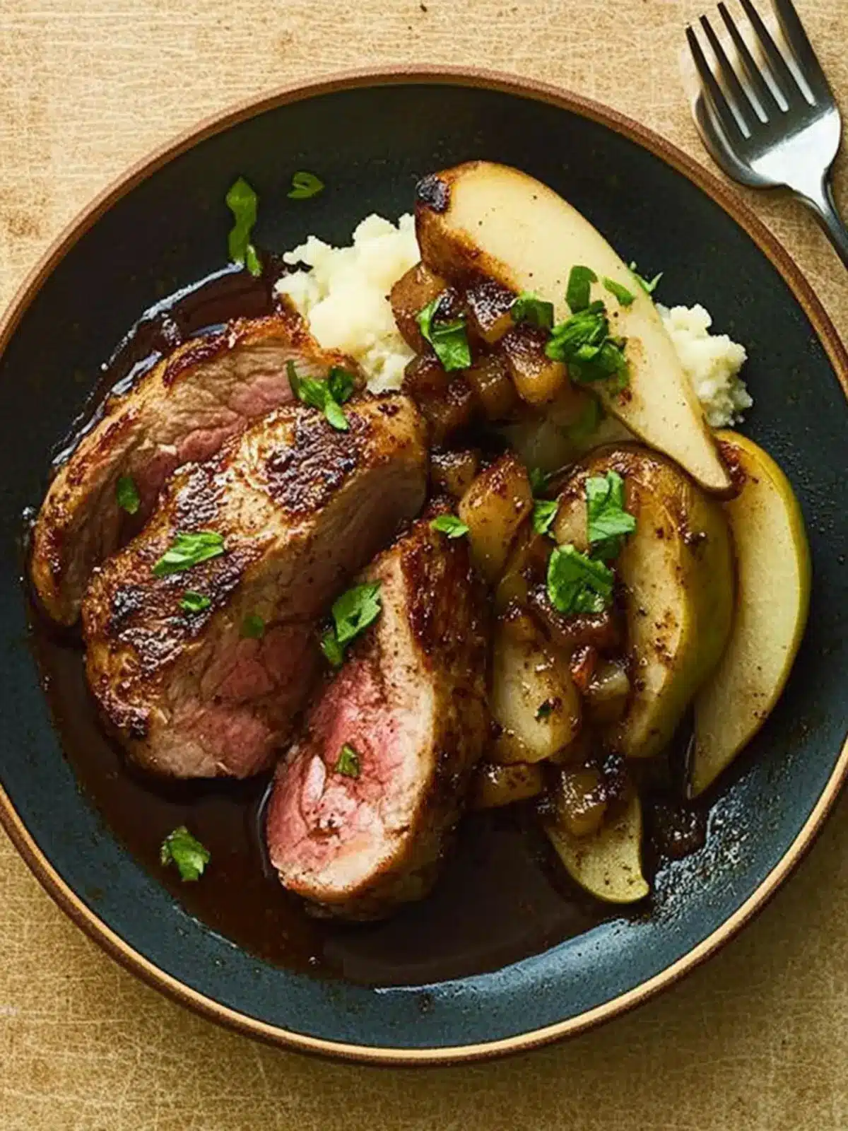 Kelewele-Spiced Pork Chops and Pears