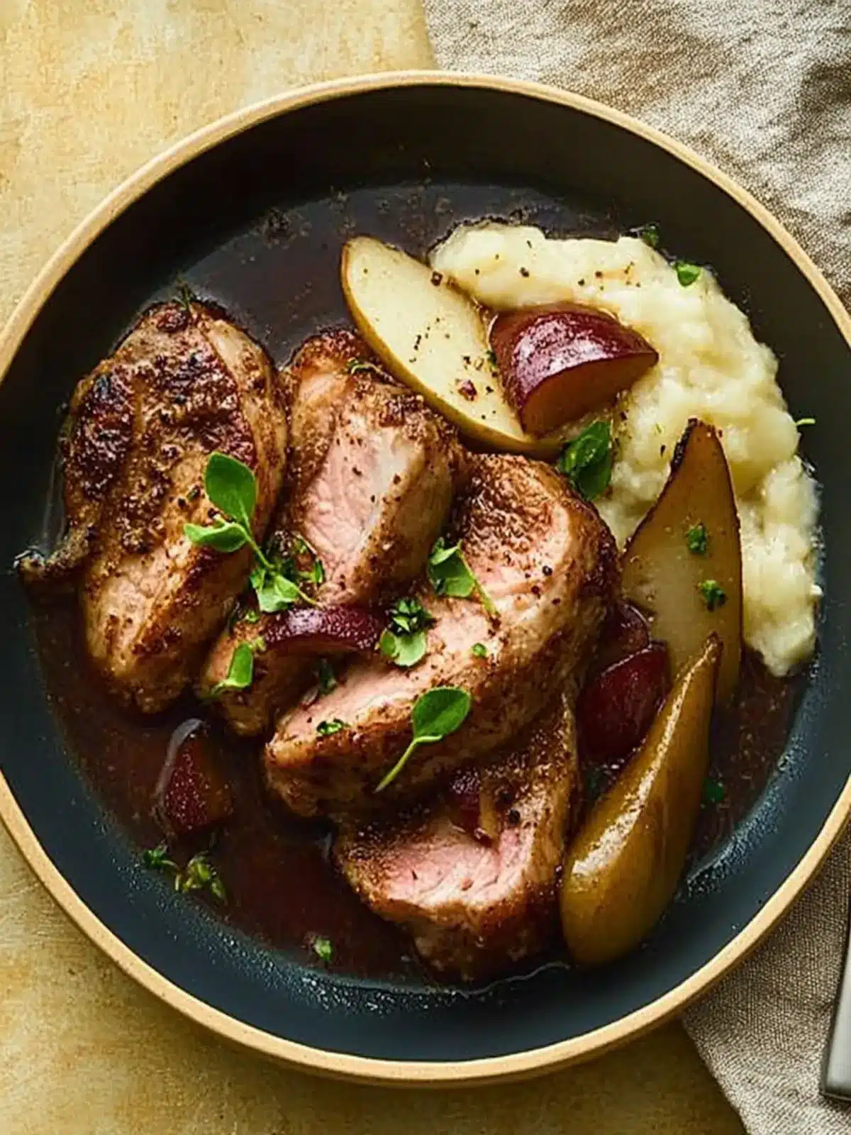 Kelewele-Spiced Pork Chops and Pears