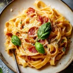 Delicious Tagliatelle with Pancetta, Basil, and Mozzarella Magic 7 Tagliatelle with Pancetta, Basil and Mozzarella