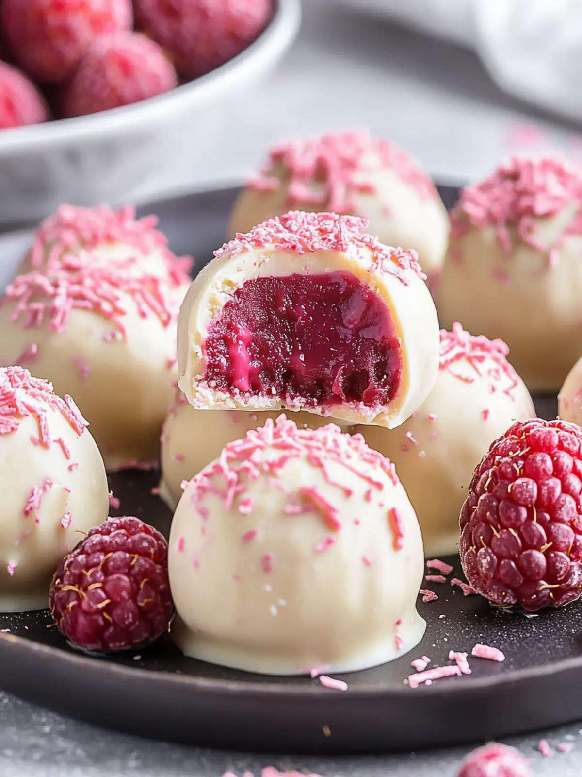 Delicious White Chocolate Raspberry Truffles Recipe for Two 4 White Chocolate Raspberry Truffles Recipe- Valentine’s Day desserts for two