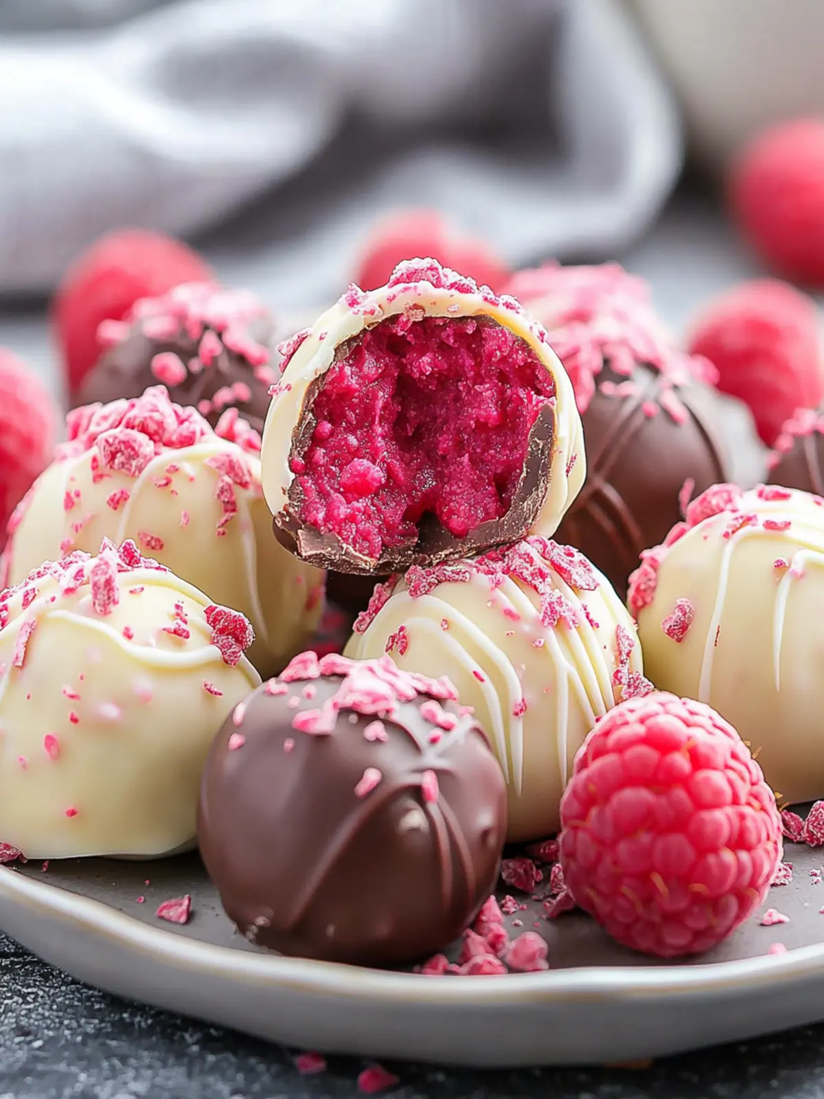 Delicious White Chocolate Raspberry Truffles Recipe for Two 2 White Chocolate Raspberry Truffles Recipe- Valentine’s Day desserts for two