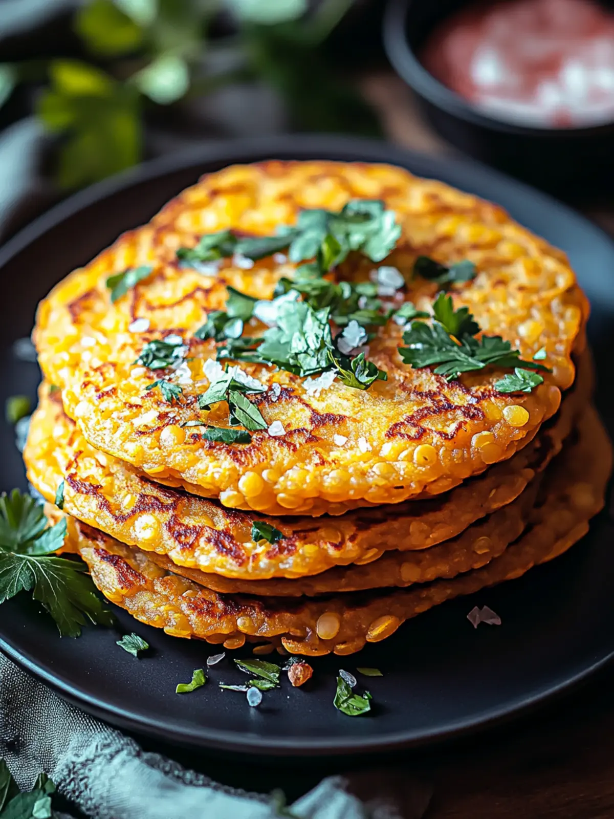 Savory Red Lentil Pancakes: Healthy, Flavorful, and Easy 4 Savory Red Lentil Pancakes