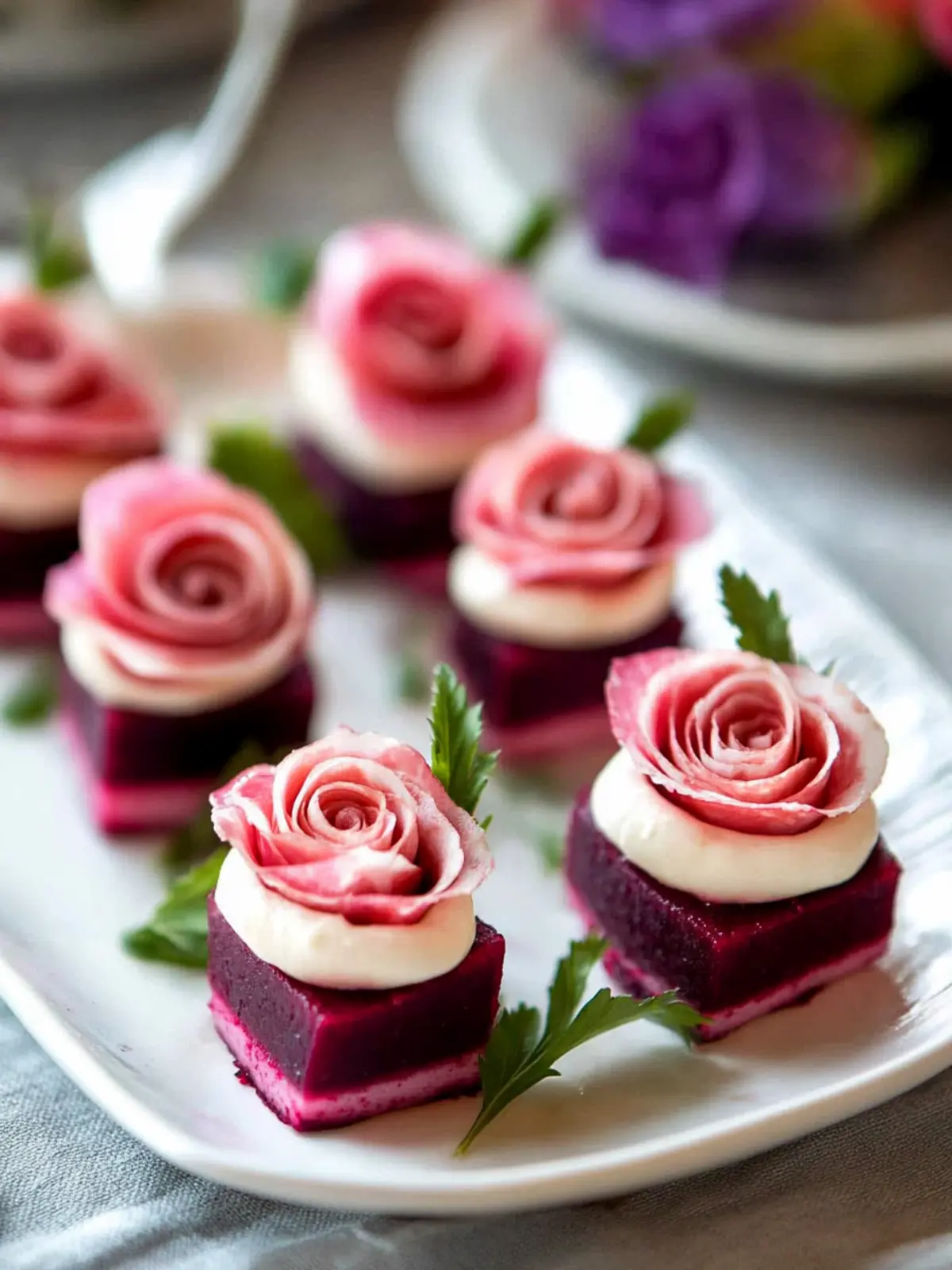 Stunning Beet Napoleons with Prosciutto Roses for Valentine’s Day 4 Beet Napoleons with Prosciutto Roses- Valentine’s Day appetizers