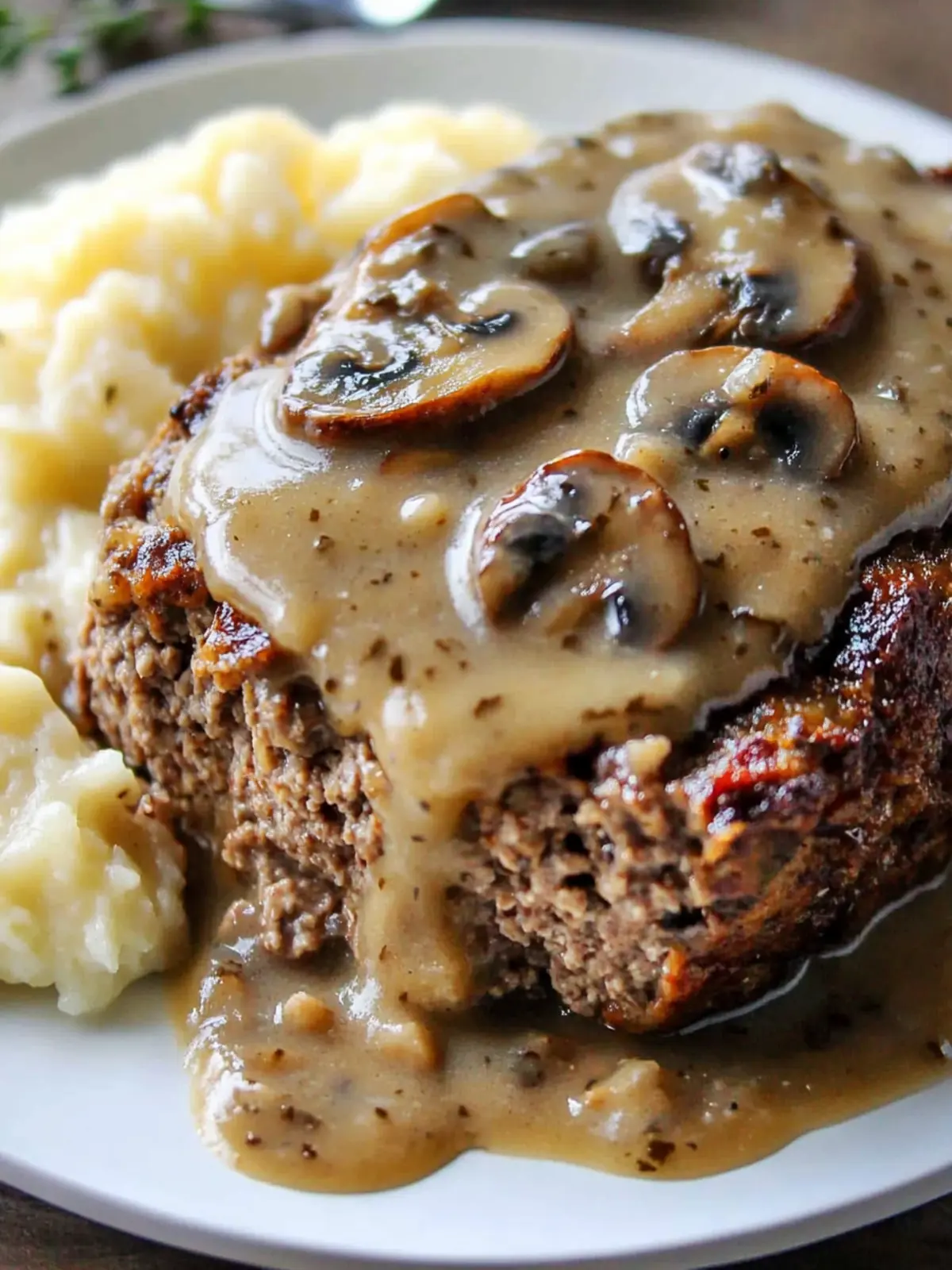 Savor Nostalgia with Meatloaf and Mushroom Gravy Delight 5 Meatloaf with Mushroom Gravy