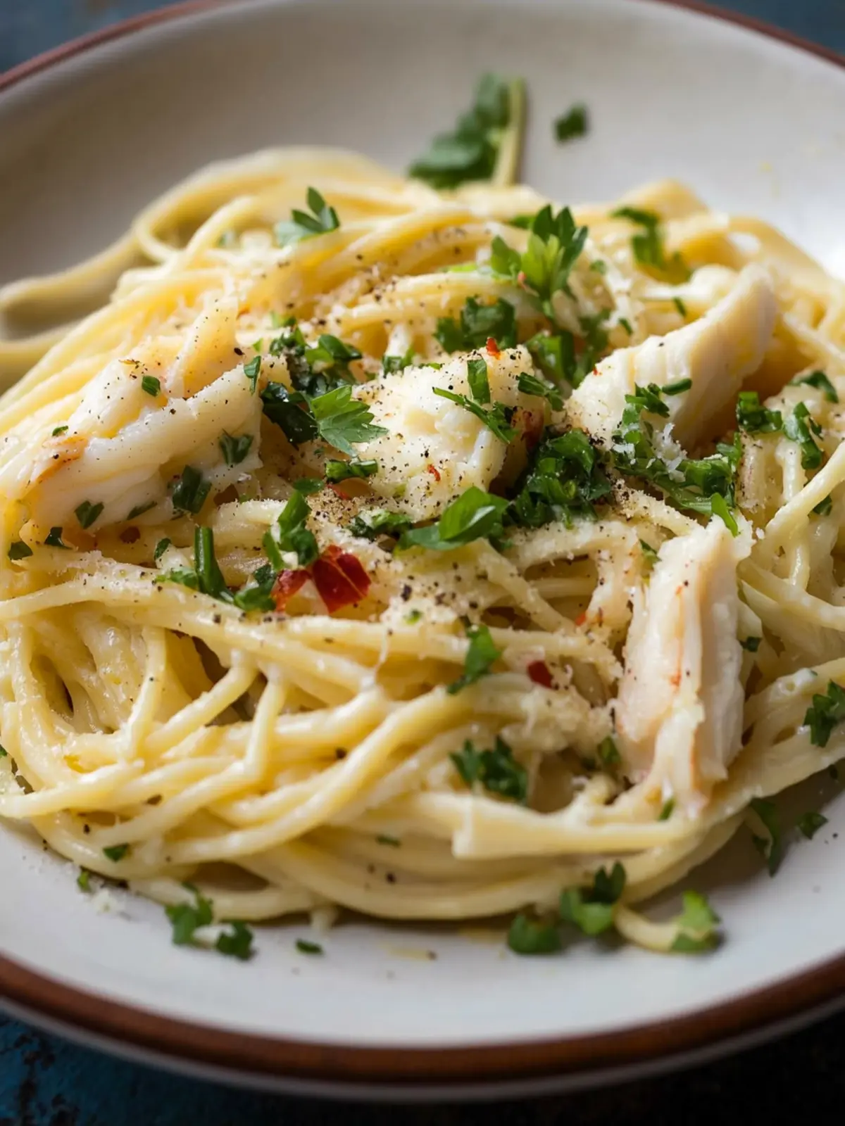 Spicy Crab Linguine with Mustard, Crème Fraîche and Herbs- For Valentine’s Day