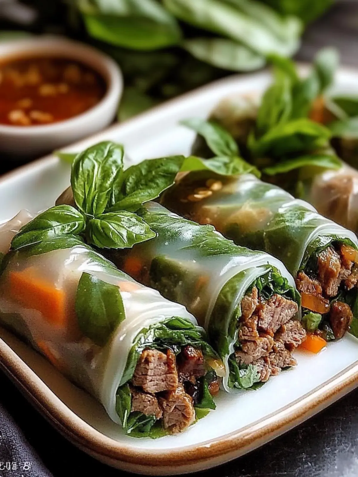 Thai Basil Beef Rolls