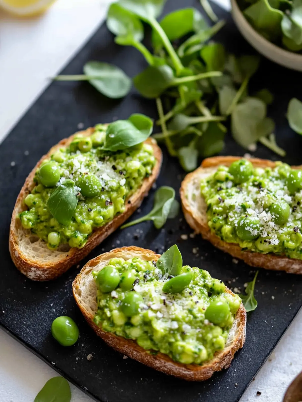 Pea Bruschetta (Pea Crostini)