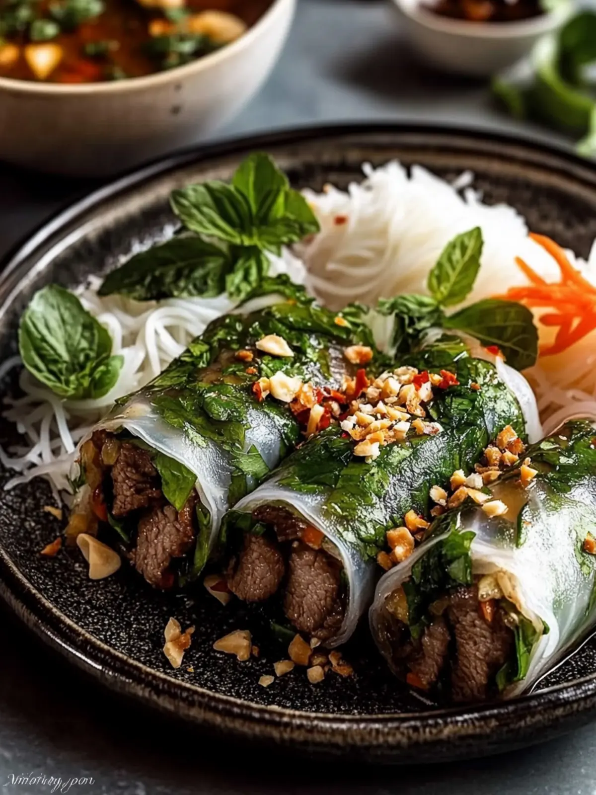 Thai Basil Beef Rolls