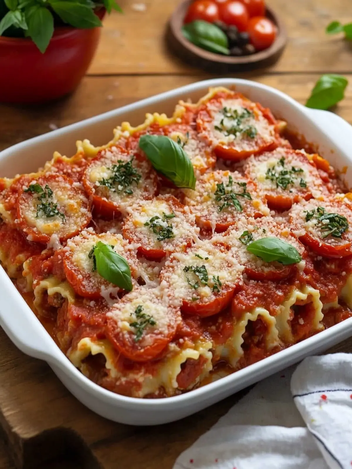 Sunny’s Easy Tomato and Basil Lasagna Roll-Ups