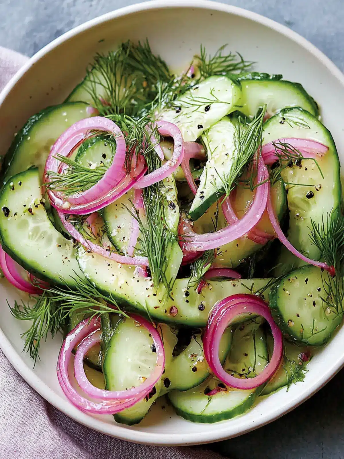 Cucumber Salad with Red Onion and Dill for Refreshing Summer Days 5 Cucumber Salad With Red Onion and Dill
