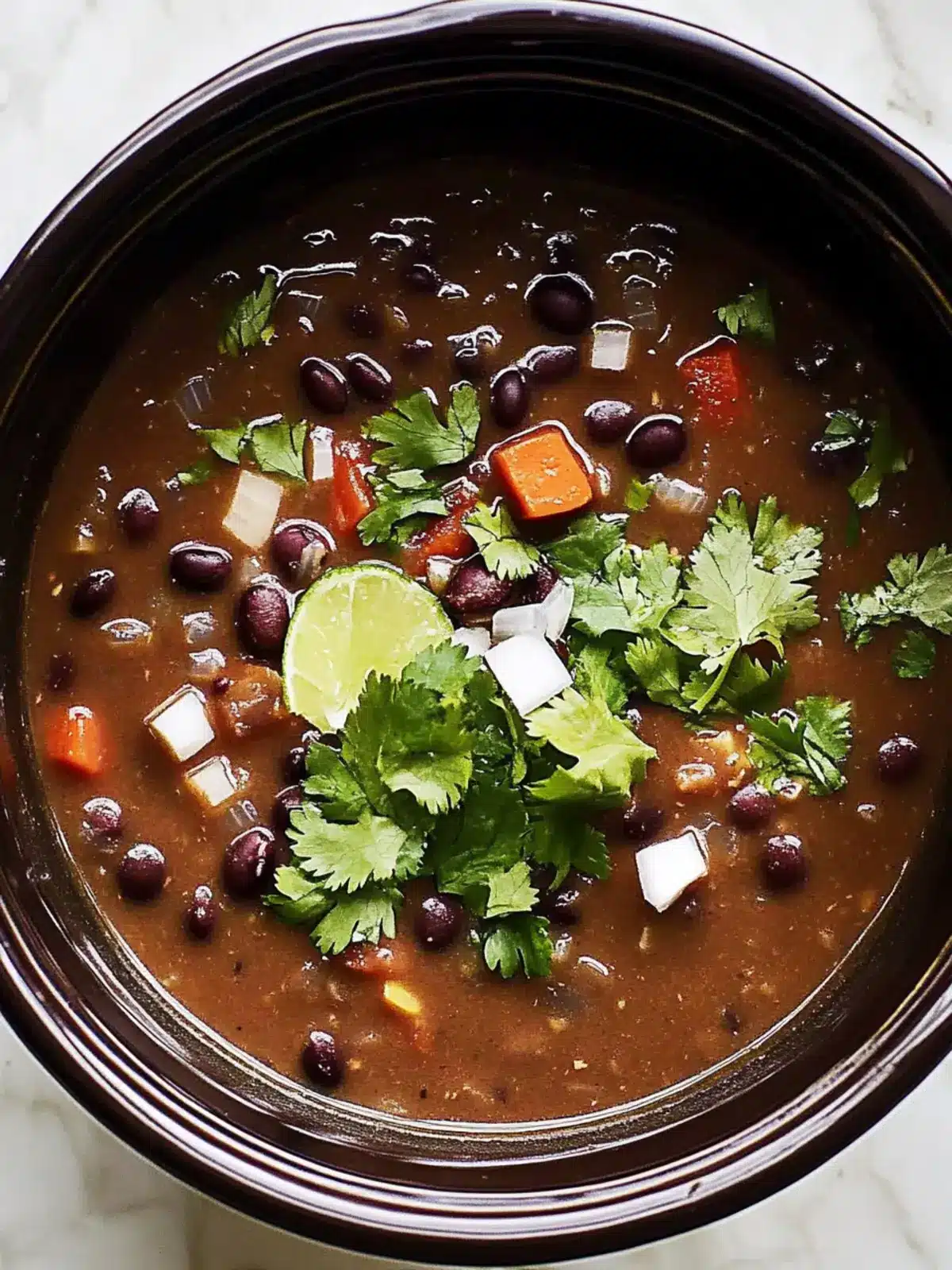 Slow Cooker Vegetarian Black Bean Soup