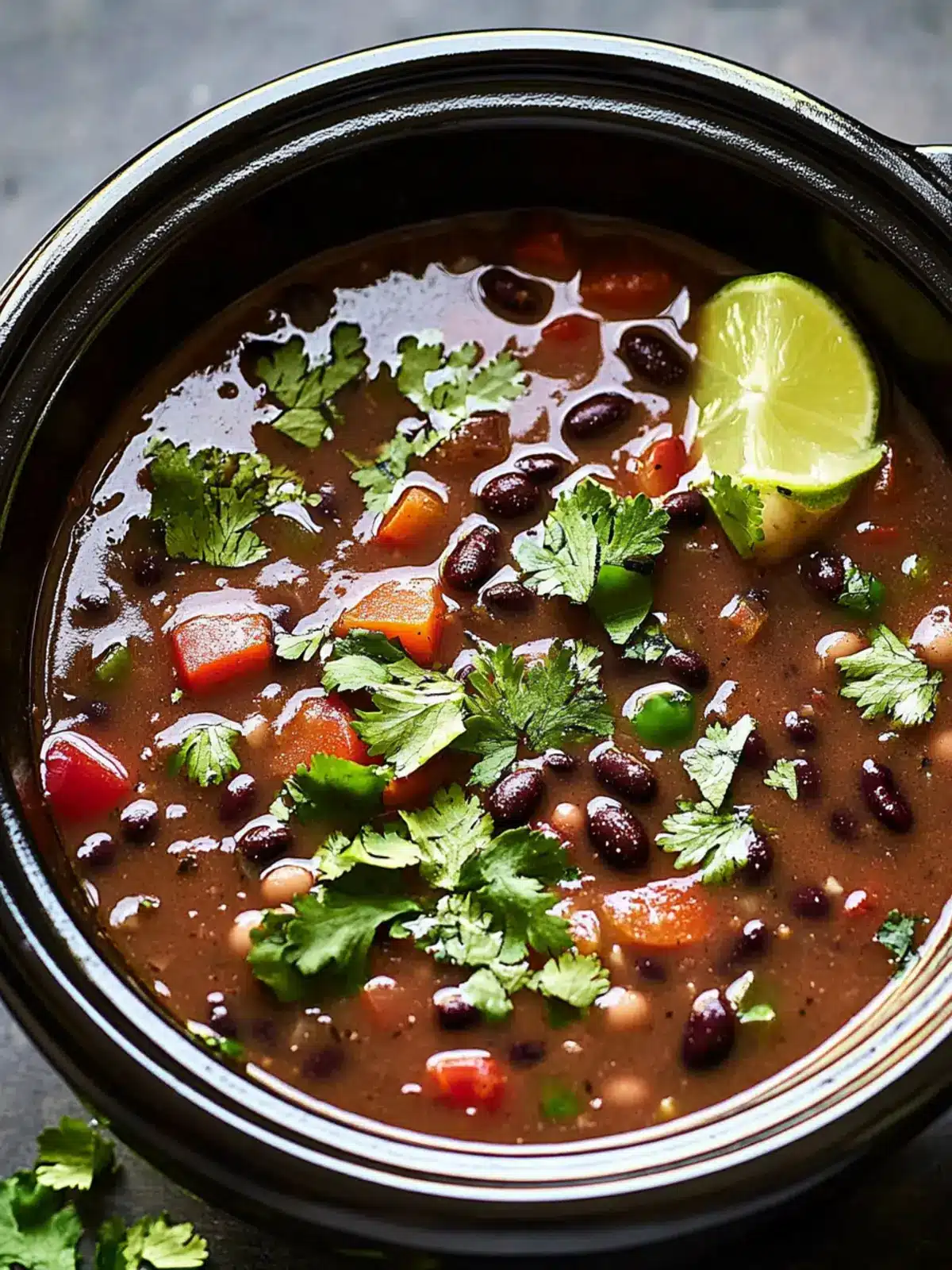 Slow Cooker Vegetarian Black Bean Soup