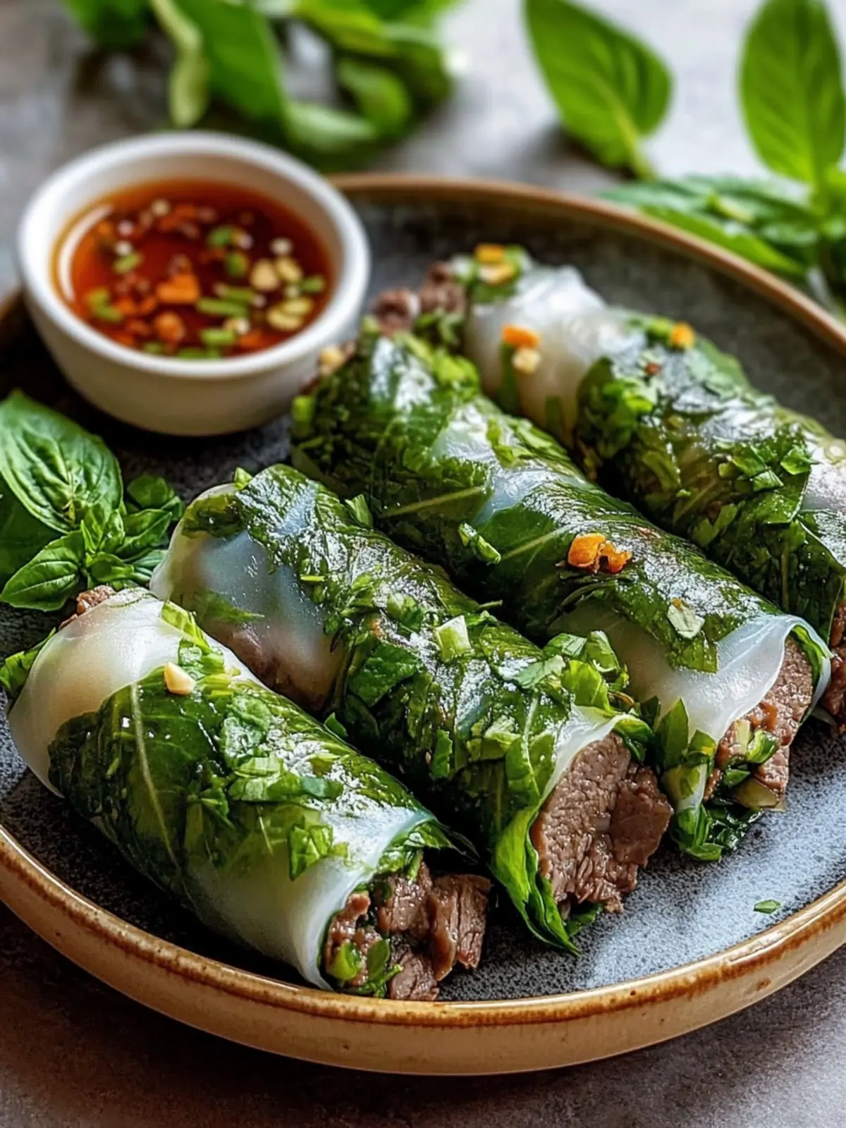 Thai Basil Beef Rolls