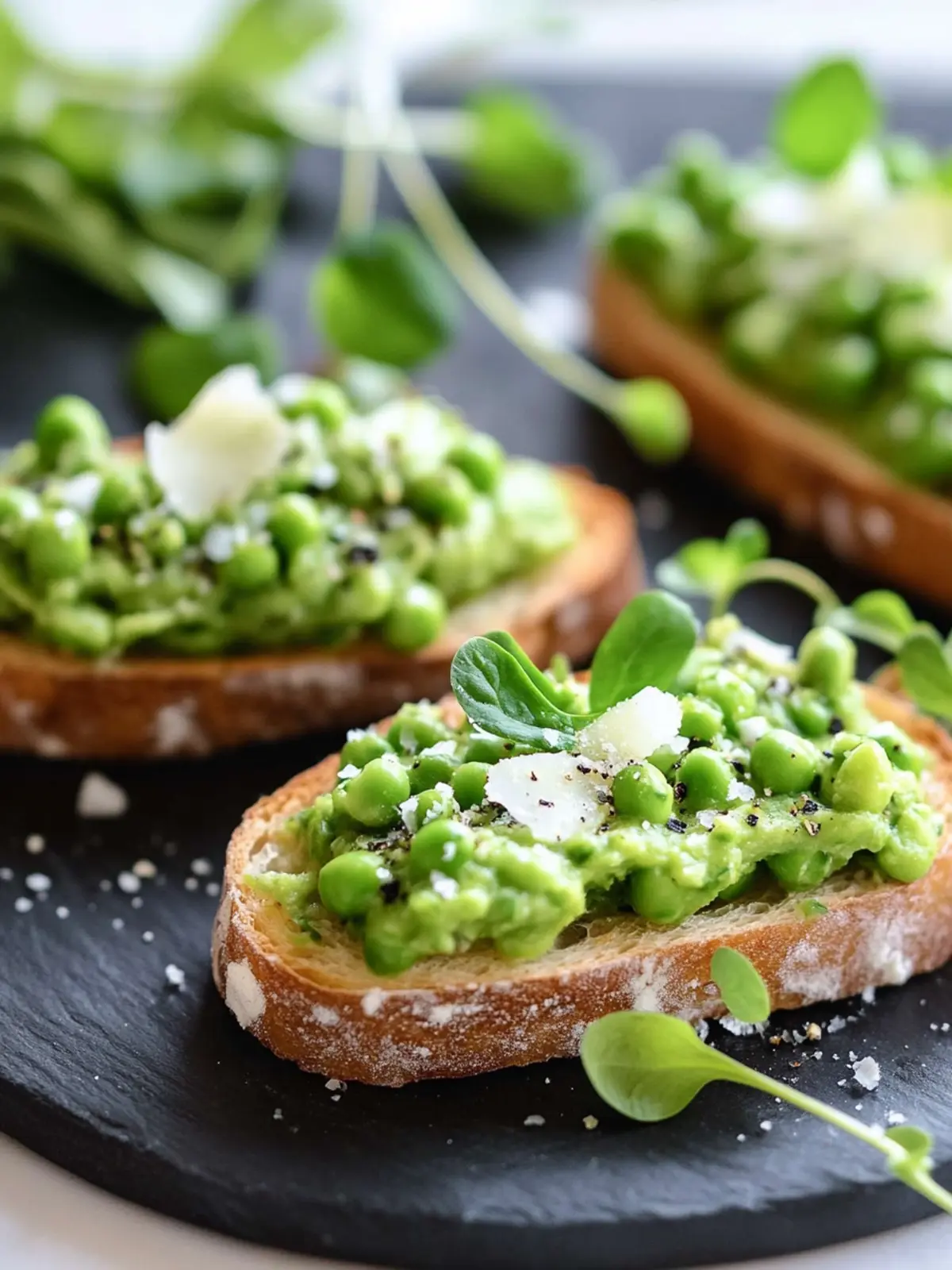 Pea Bruschetta (Pea Crostini)