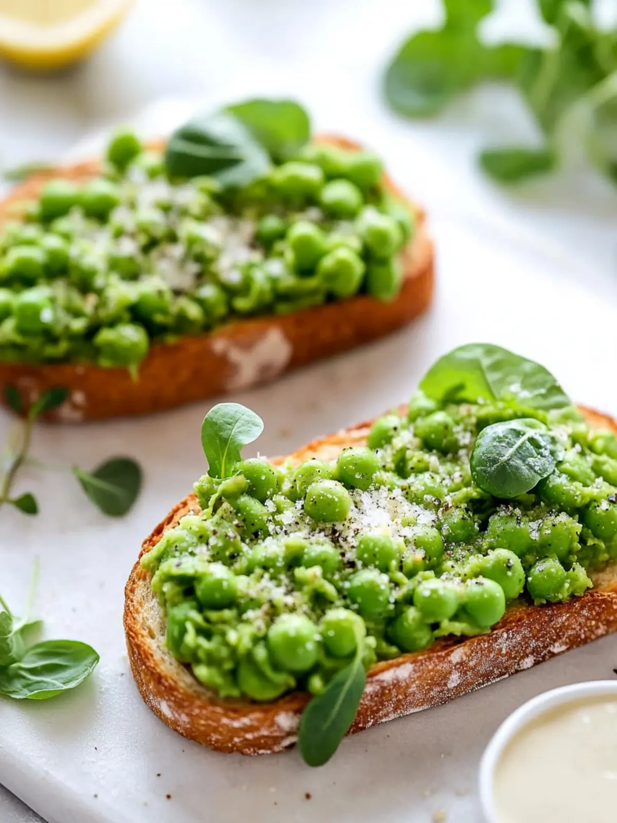 Pea Bruschetta (Pea Crostini)
