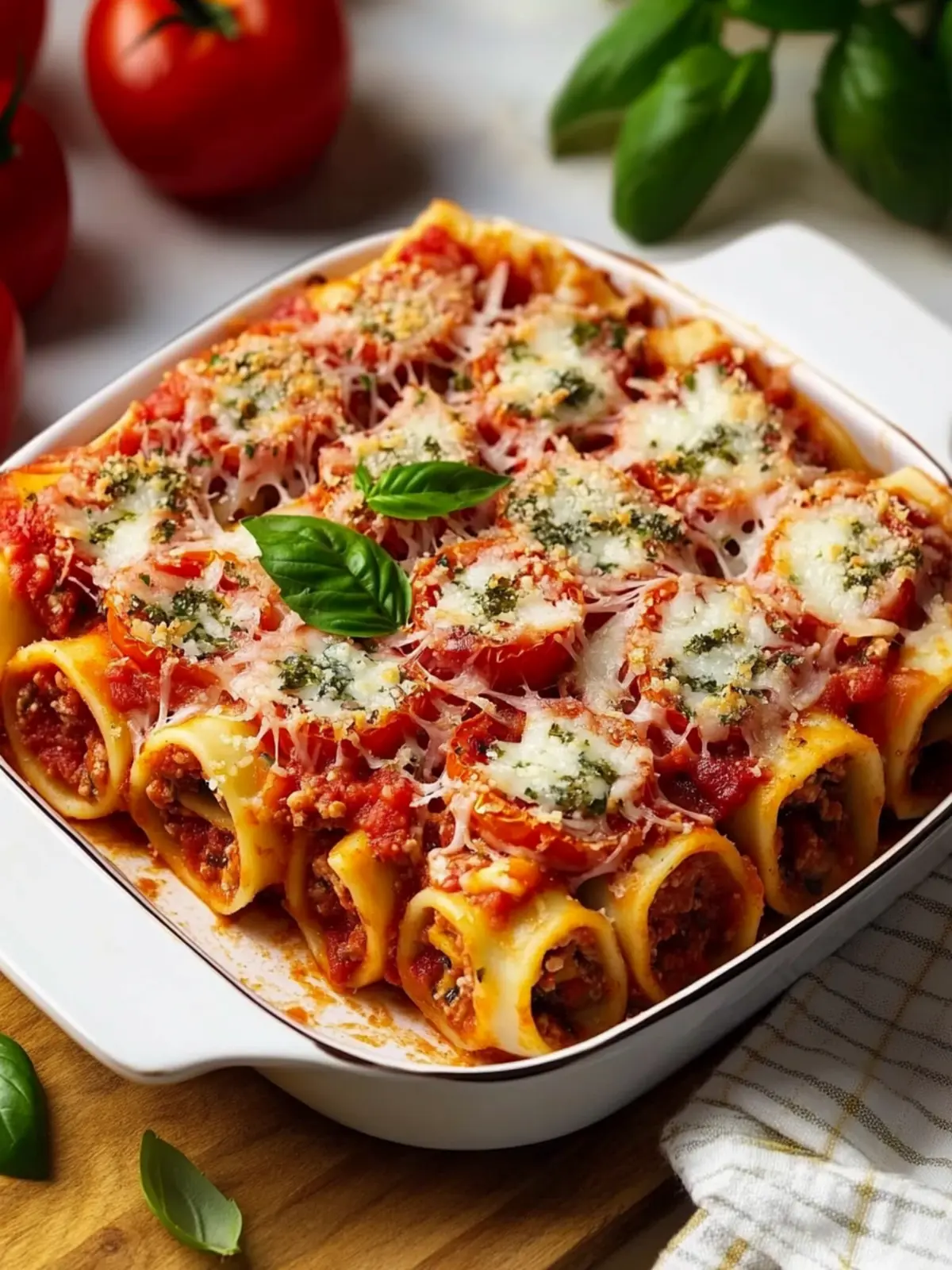 Sunny’s Easy Tomato and Basil Lasagna Roll-Ups