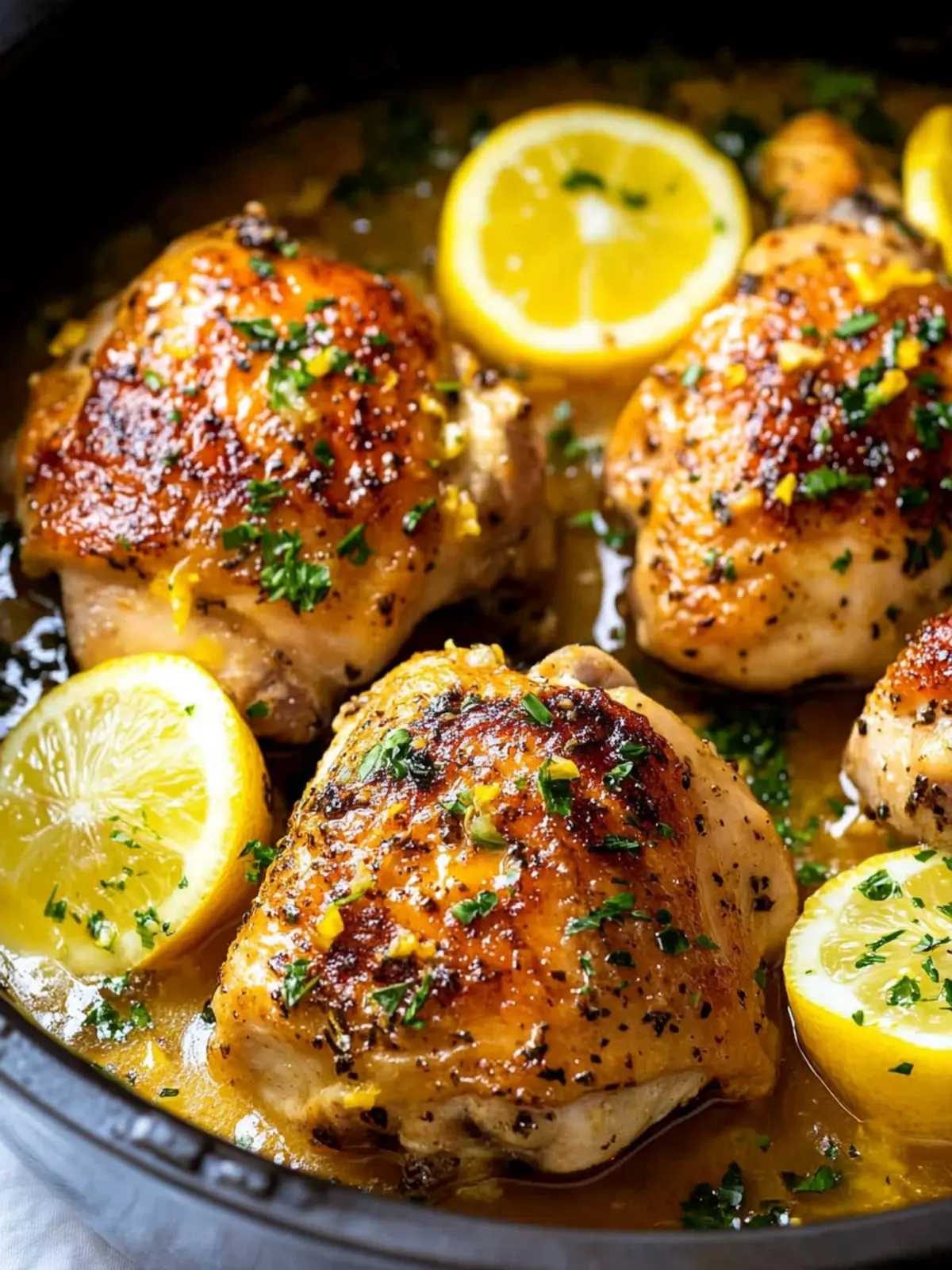 Crock Pot Lemon Garlic Butter Chicken Thighs