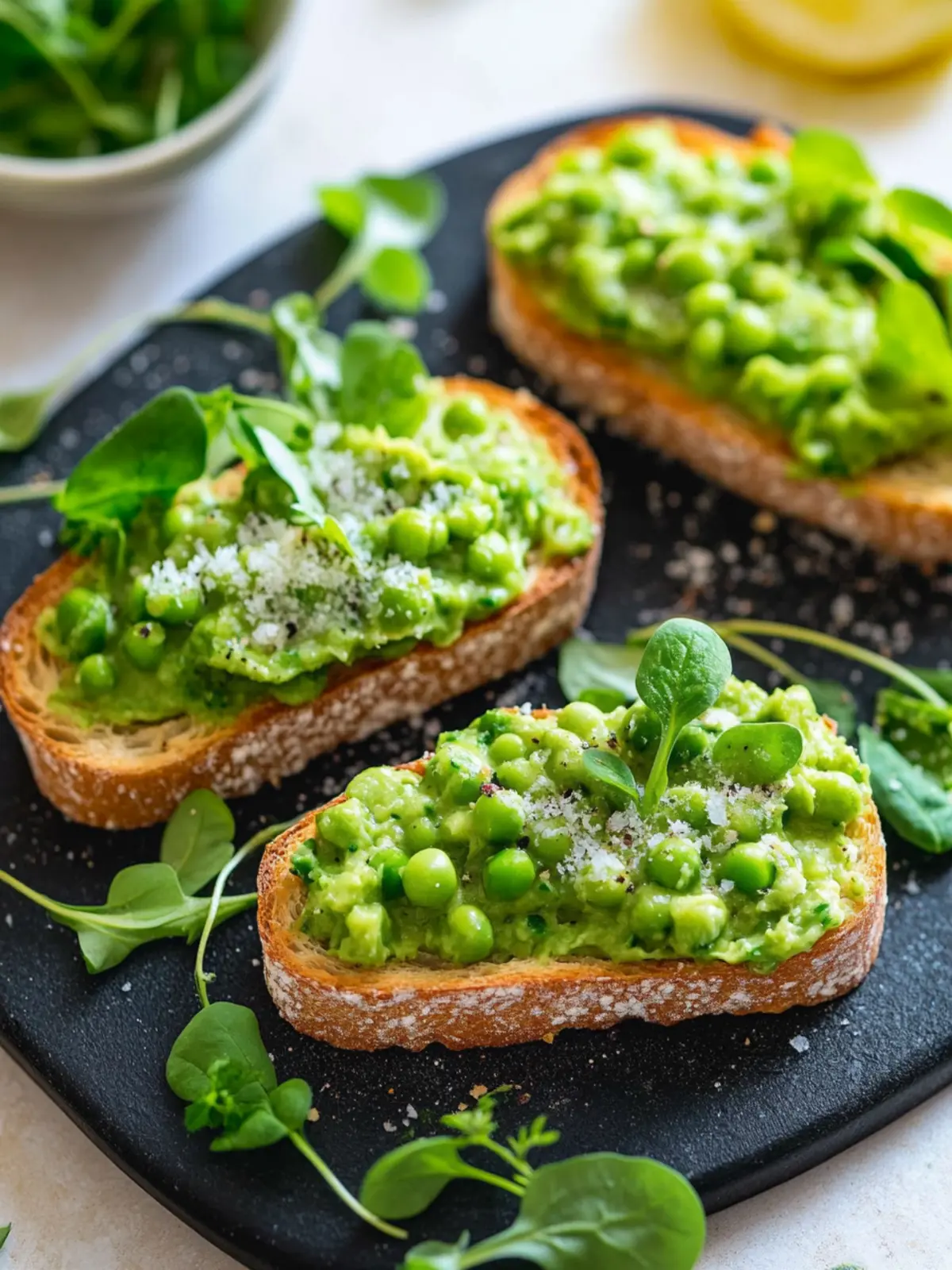 Pea Bruschetta (Pea Crostini)