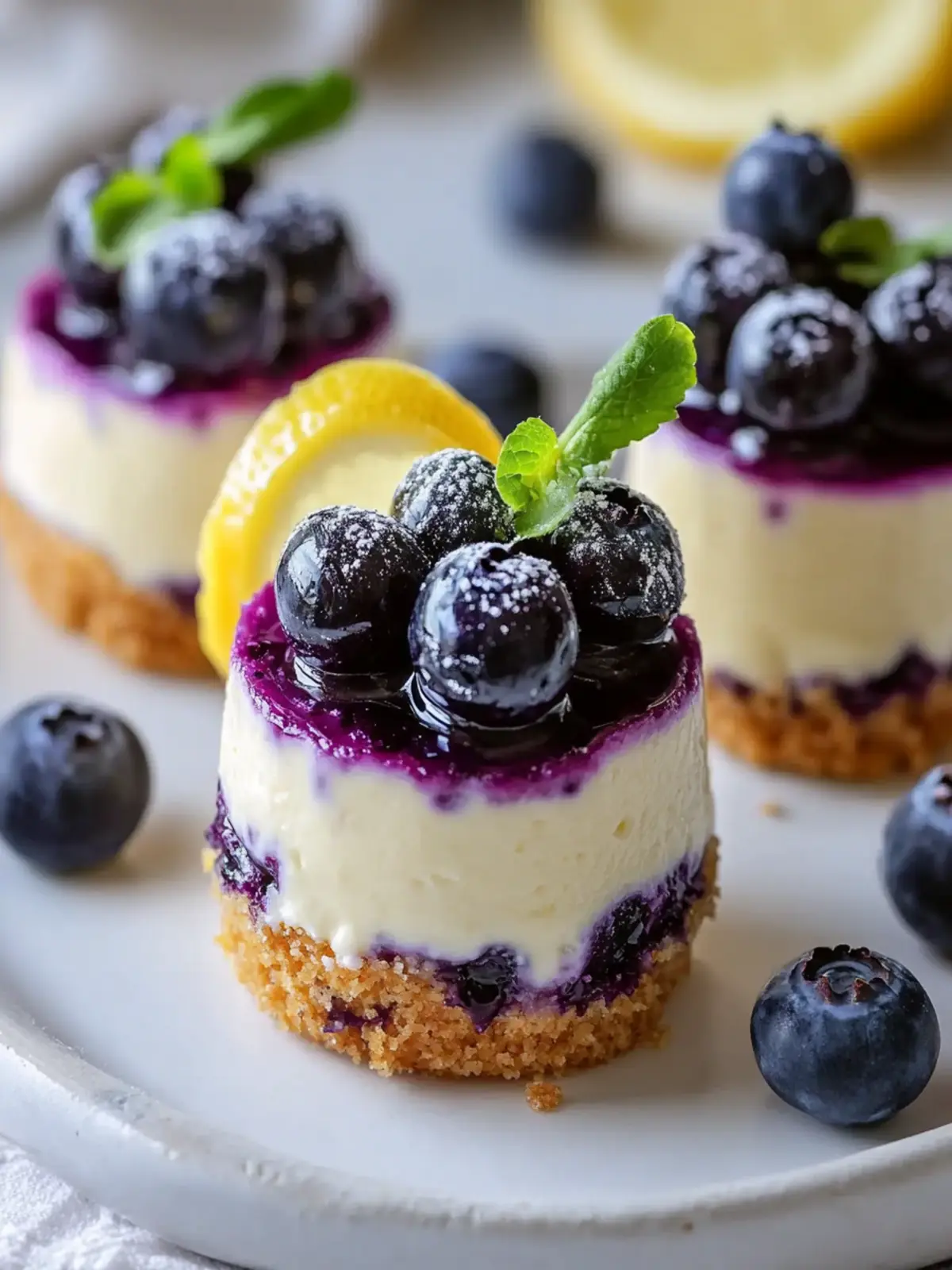 Guilt-Free Healthy Mini Lemon Blueberry Cheesecakes to Savor 2 Healthy Mini Lemon Blueberry Cheesecakes