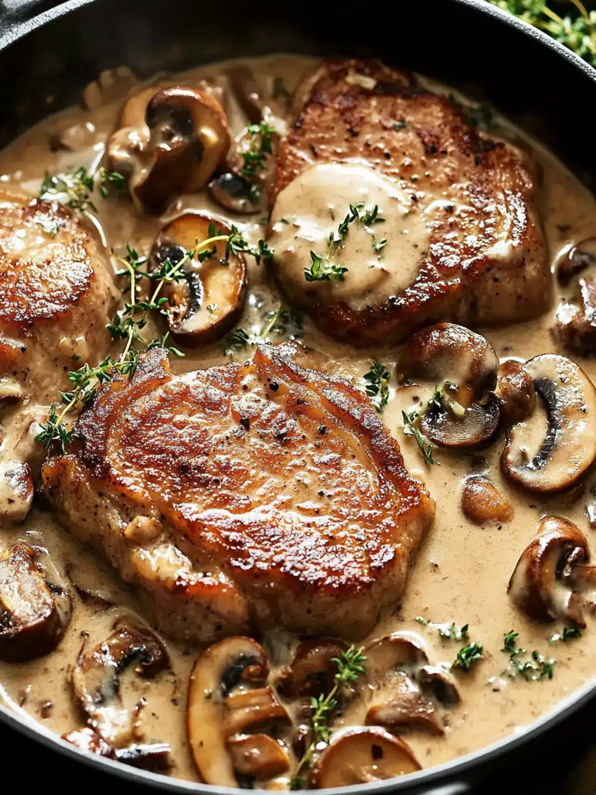 Savory Pork Chops with Mushroom Cream Sauce in 40 Minutes 5 Pork Chops with Mushroom Cream Sauce