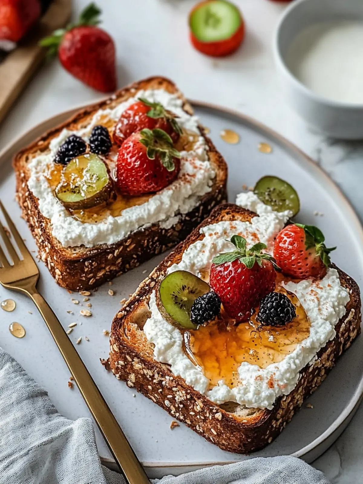 Cottage Cheese & Honey Toast Bars: A Fast, Fun Breakfast! 3 Cottage Cheese & Honey Toast Bars