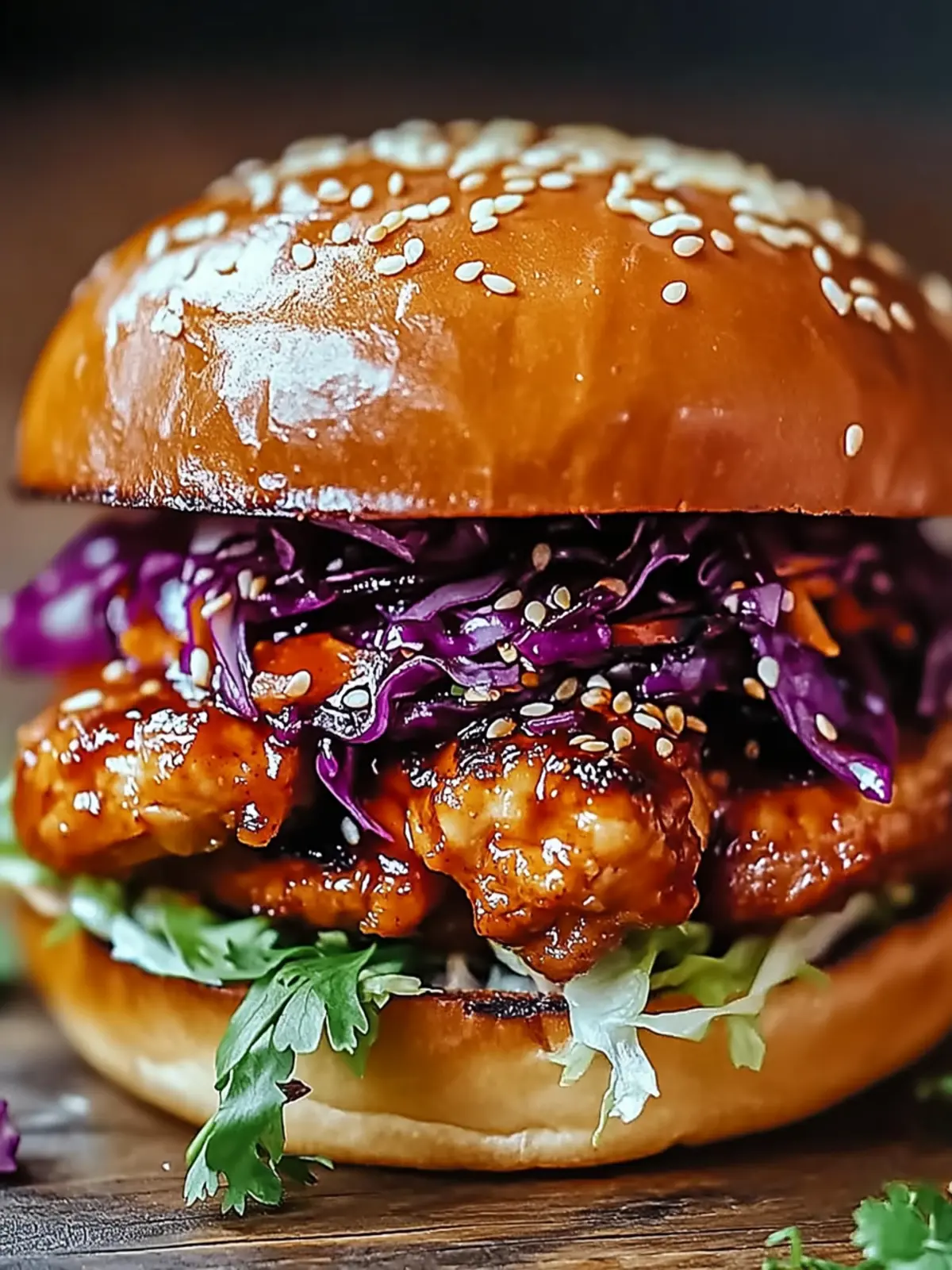 Korean BBQ Chicken Sandwich with Zesty Cabbage Slaw Bliss 2 Korean BBQ Chicken Sandwich with Zesty Cabbage Slaw