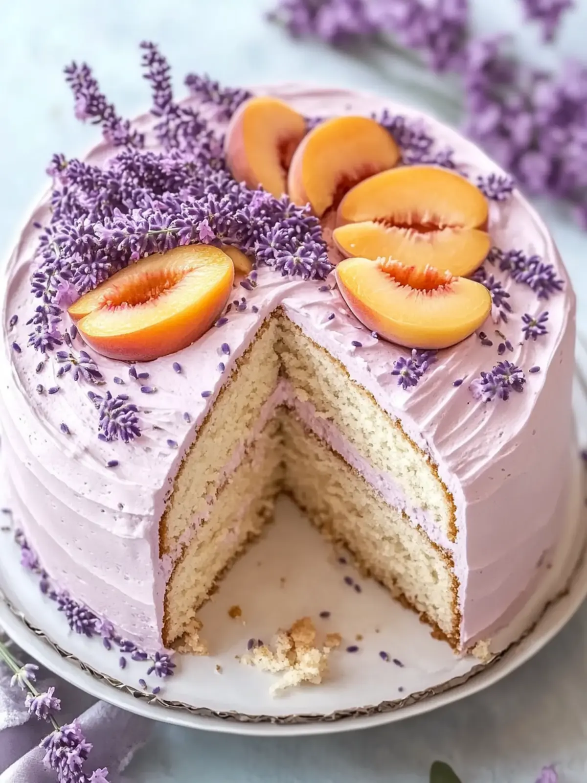 Lavender Peach Cake: The Perfect Mother's Day Treat 2 Lavender Peach Cake- Mother's day Cake