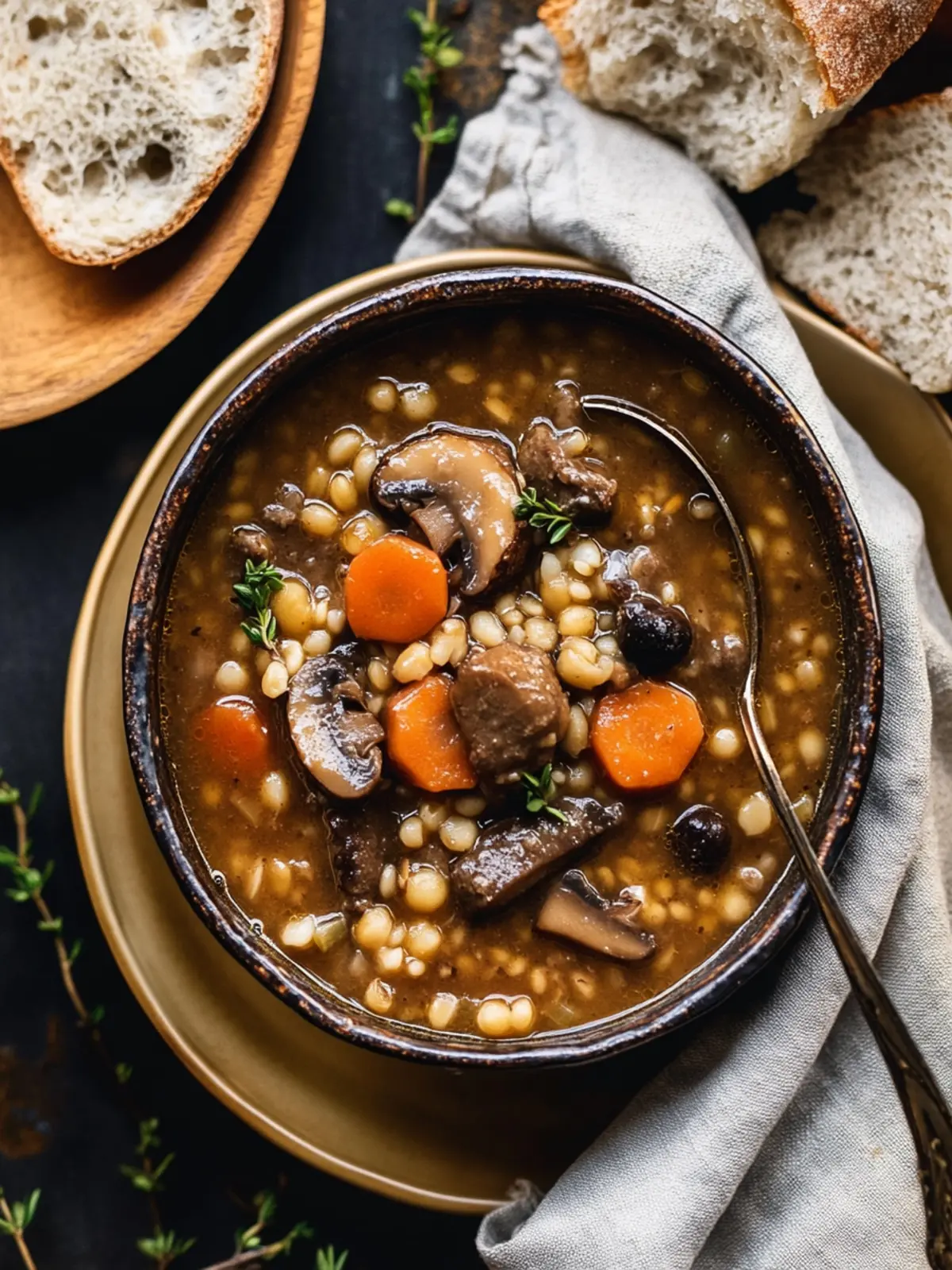 Beef Barley Mushroom Soup
