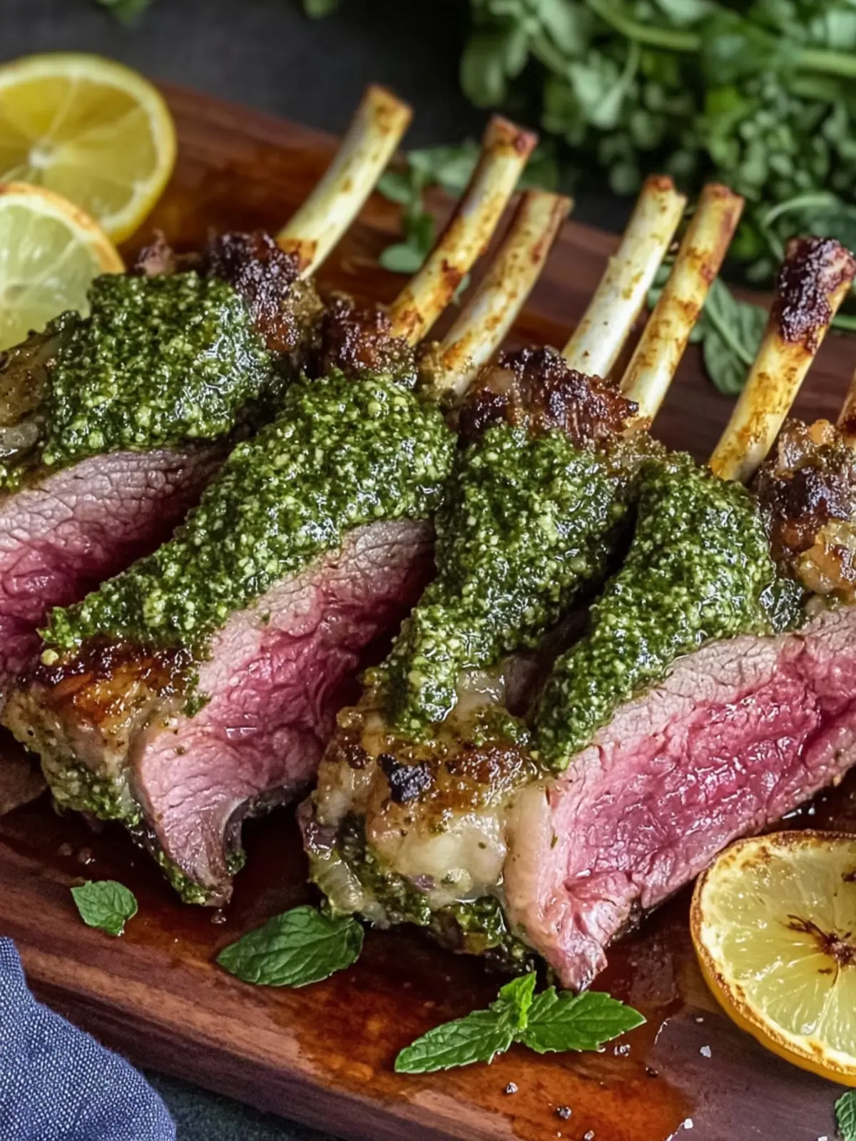 Irresistible Herb-Crusted Rack of Lamb with Mint Pesto Sauce 2 Herb-Crusted Rack of Lamb with Mint Pesto Sauce