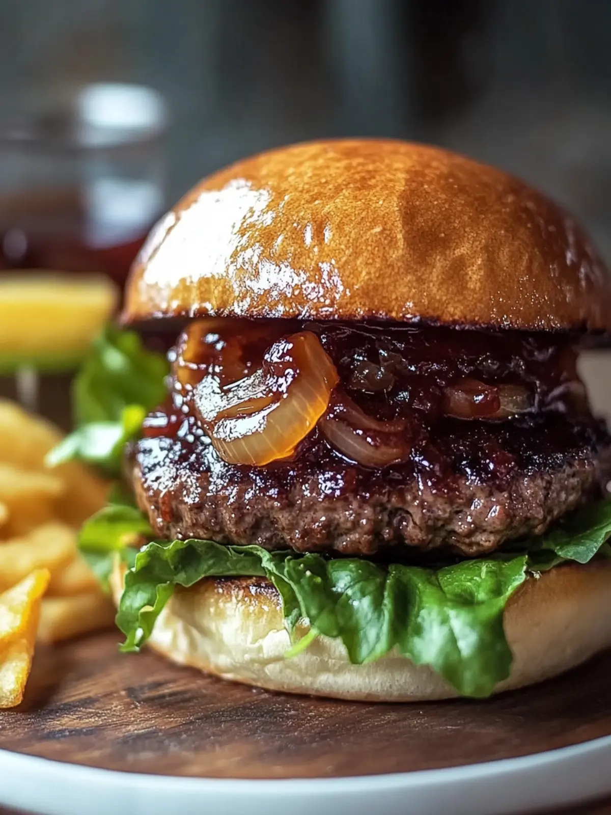Beef Burger with Sweet Caramelized Onion Jam