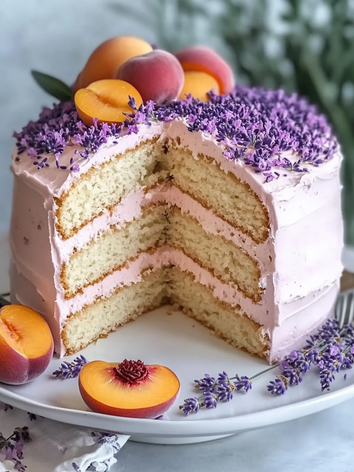 Lavender Peach Cake: The Perfect Mother's Day Treat 3 Lavender Peach Cake- Mother's day Cake
