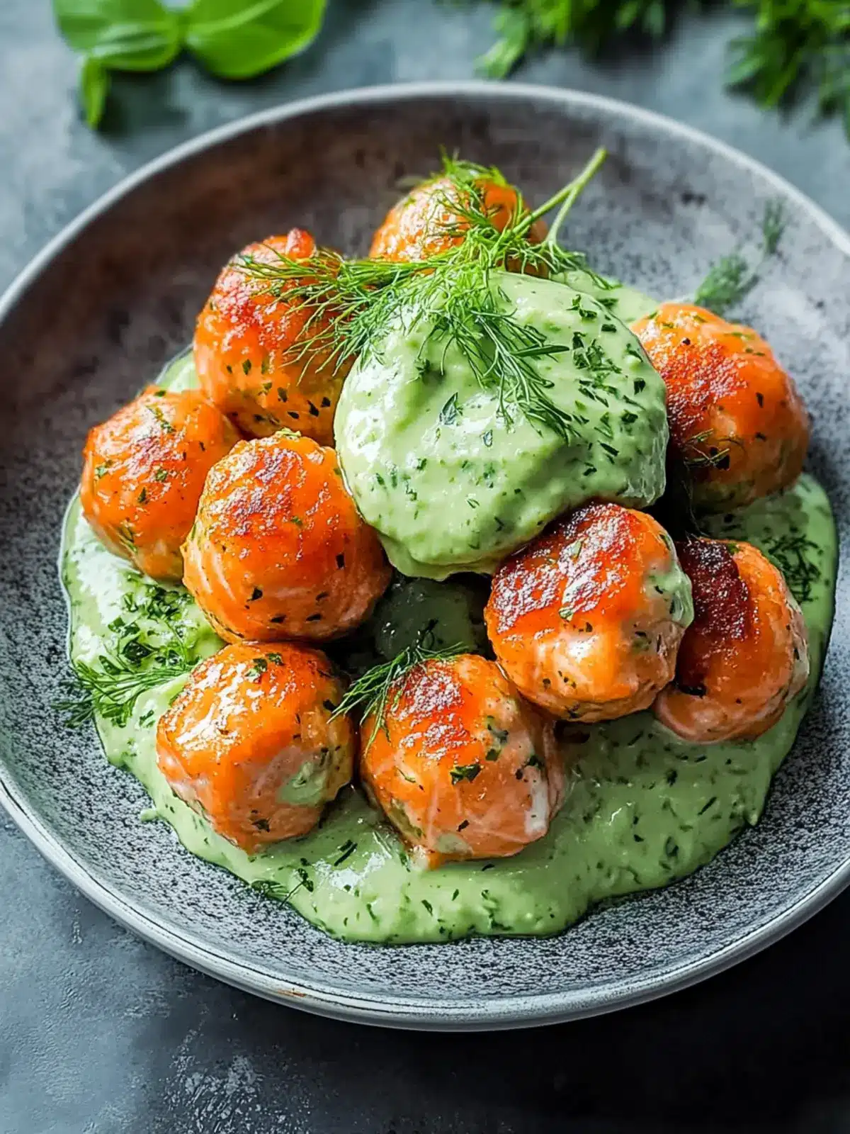 Delicious Salmon Balls with Avocado Sauce for Happy Tummies 5 Salmon Balls with Avocado Sauce