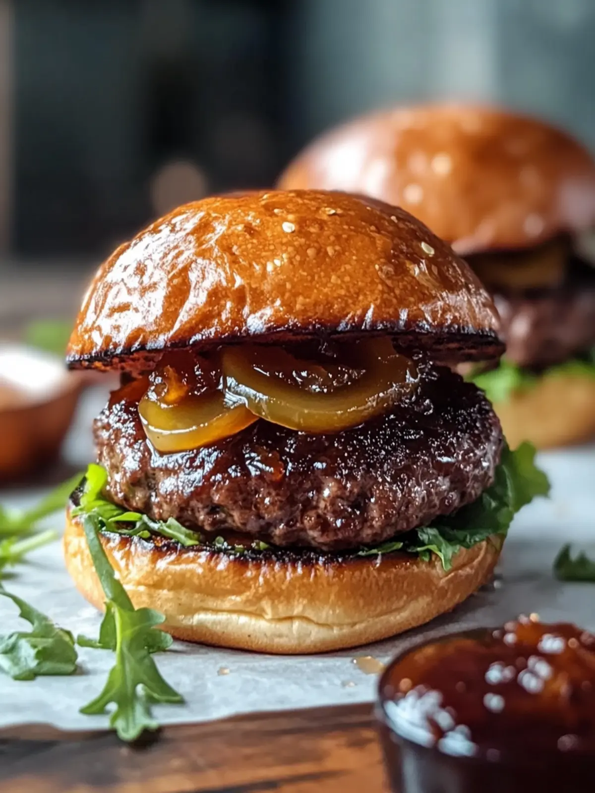 Beef Burger with Sweet Caramelized Onion Jam