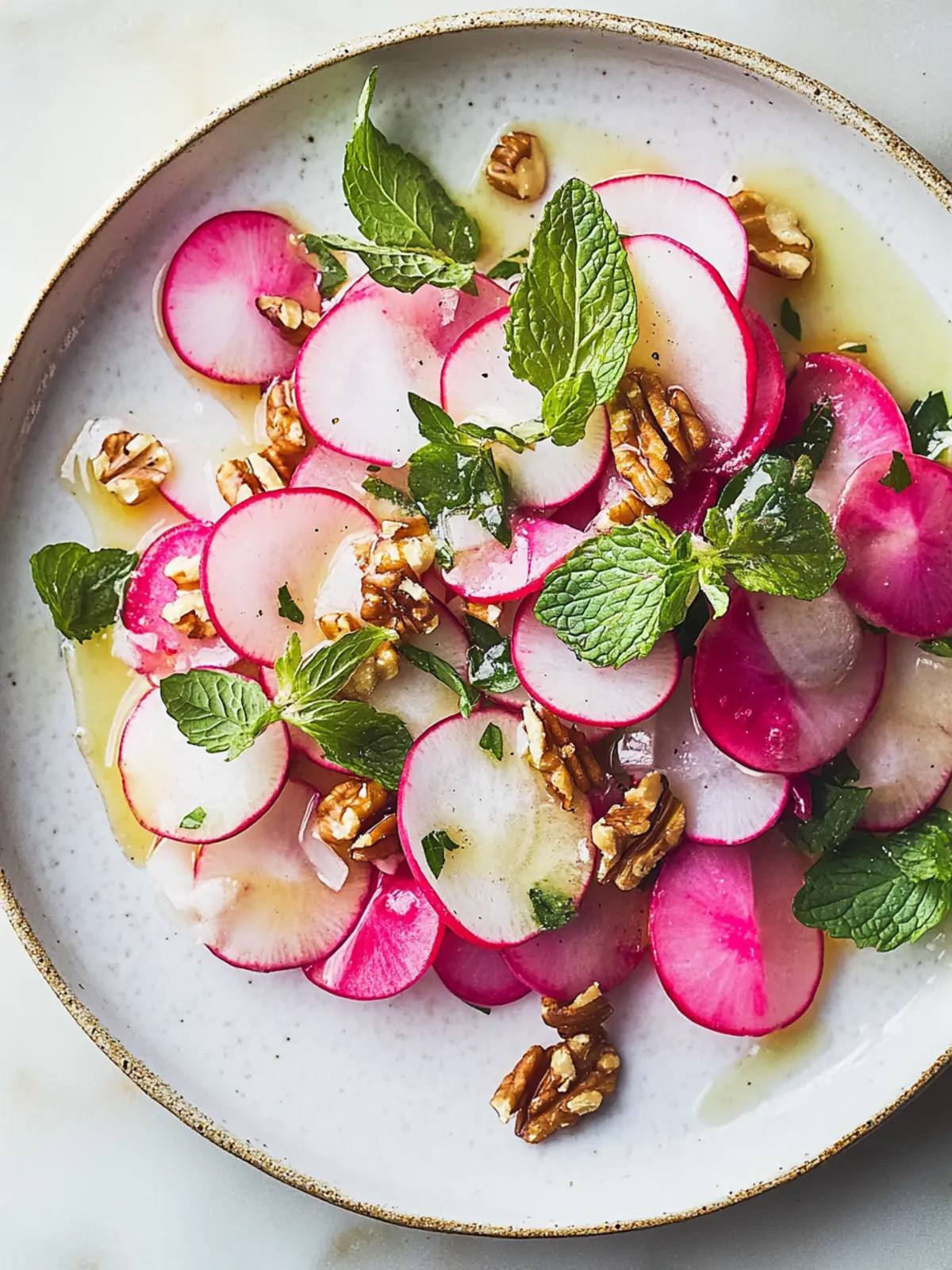 Shaved Radish Salad with Walnuts and Mint for a Fresh Twist 5 Shaved Radish Salad With Walnuts And Mint