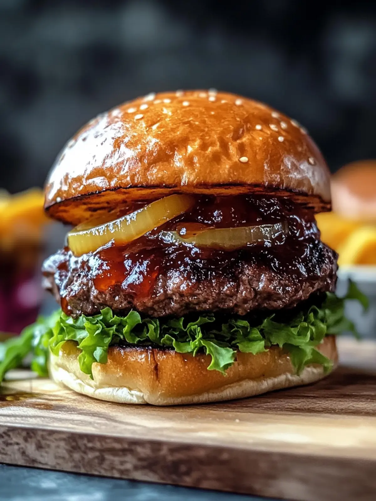 Beef Burger with Sweet Caramelized Onion Jam