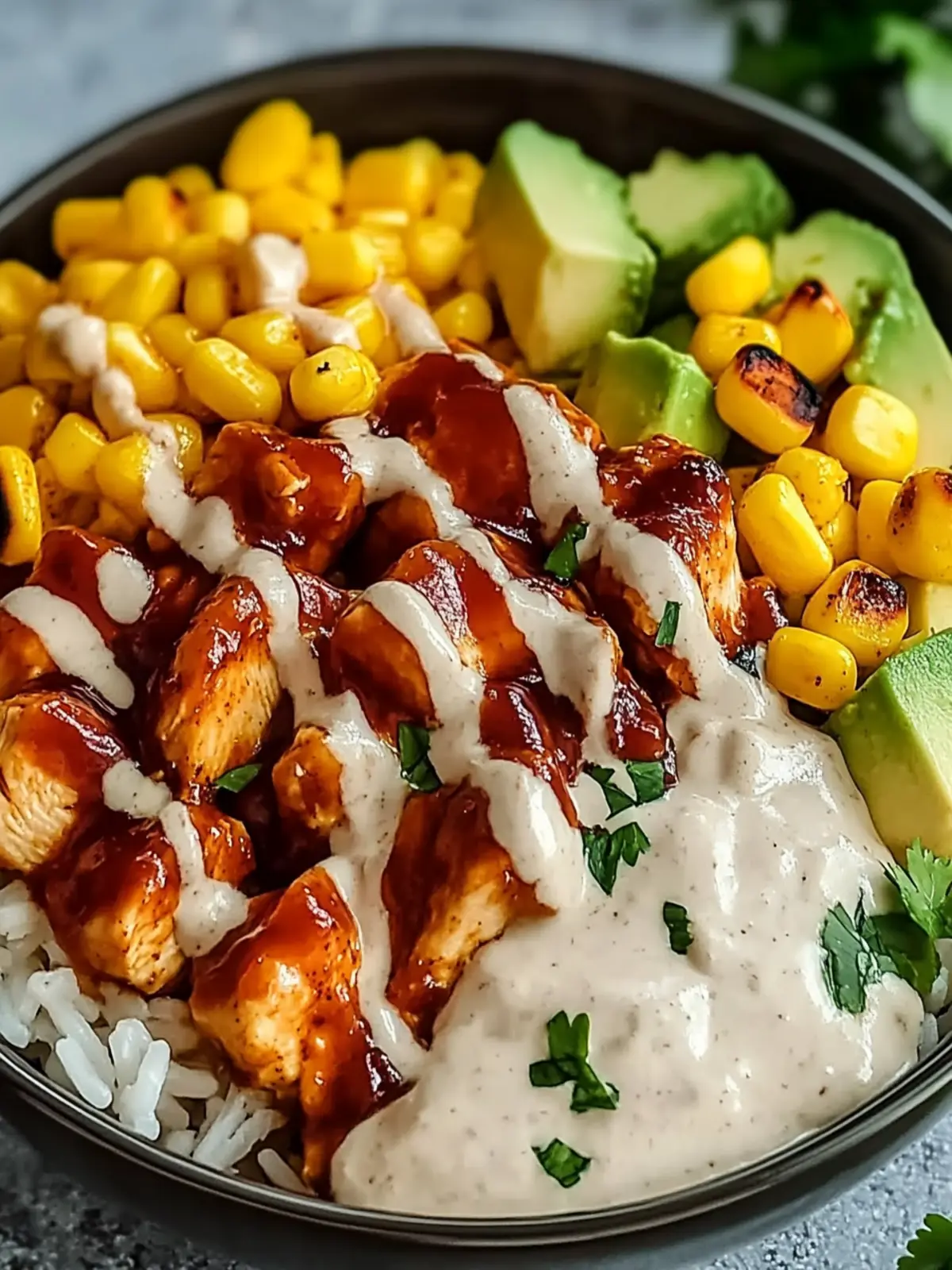 High Protein BBQ Ranch Chicken Bowl for Quick Healthy Meals 3 High Protein BBQ Ranch Chicken Bowl