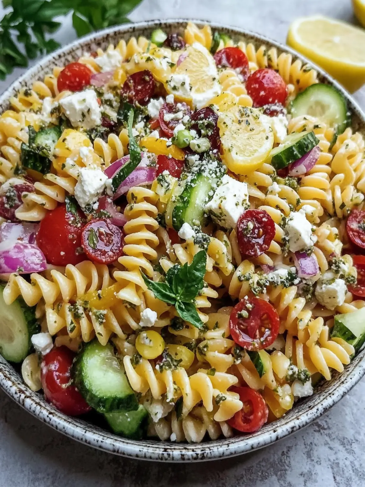 Zesty Greek Pasta Salad Recipe with Lemon Oregano Delight 5 Greek Pasta Salad Recipe- Lemon Oregano