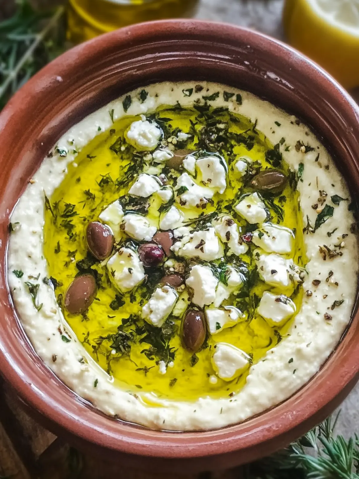 Creamy Herb and Feta Olive Oil Dip to Elevate Your Snacking 3 Creamy Herb and Feta Olive Oil Dip